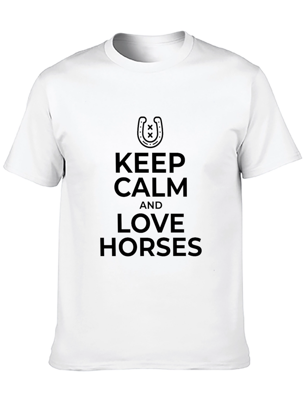 Keep Calm Love Horses Black T-Shirt