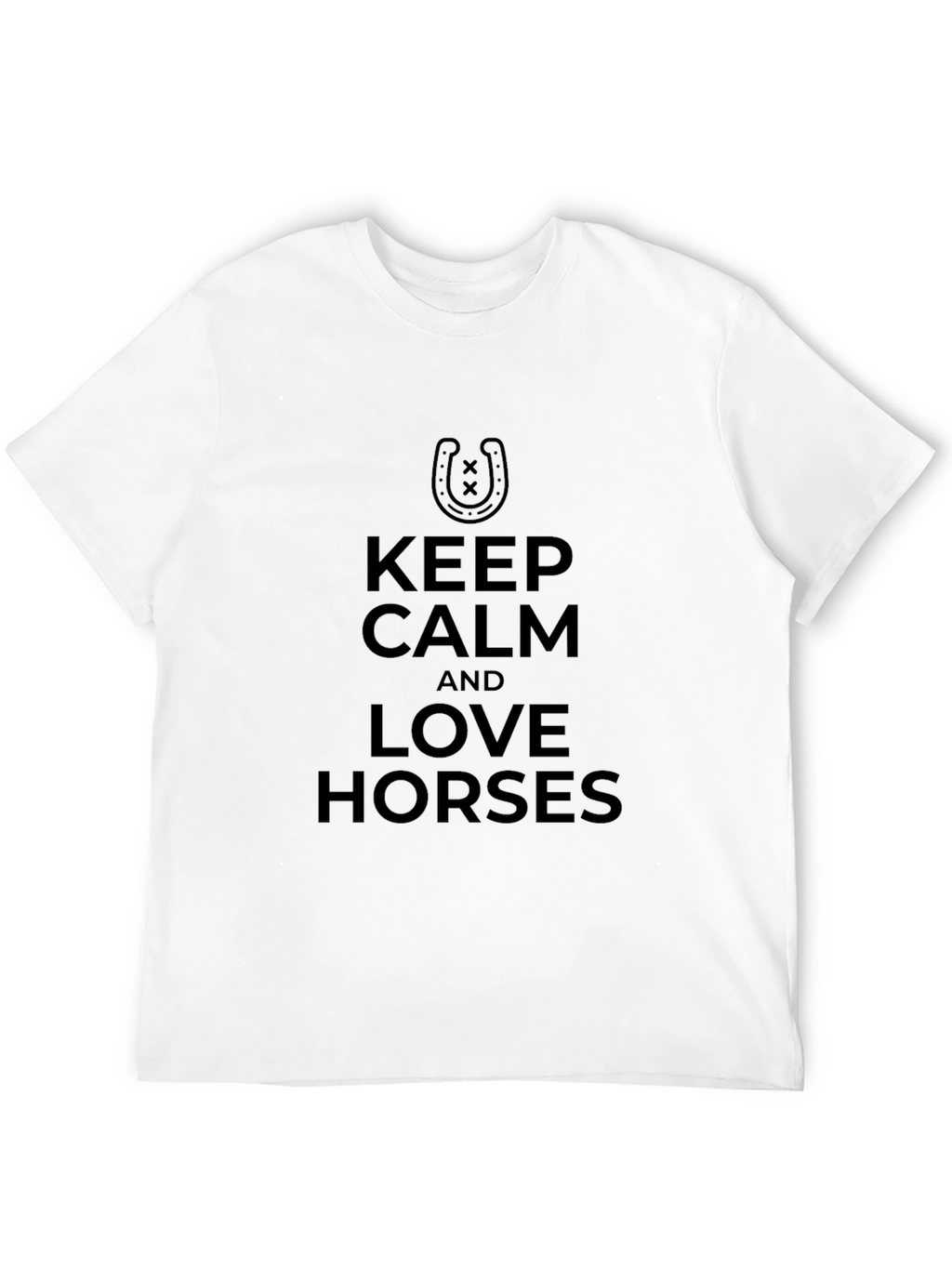 Keep Calm Love Horses Black T-Shirt