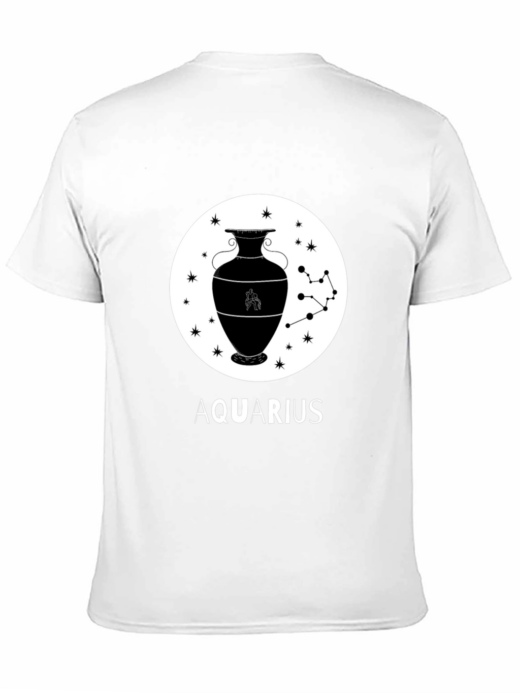 Aquarius Zodiac Graphic T-Shirt - Black