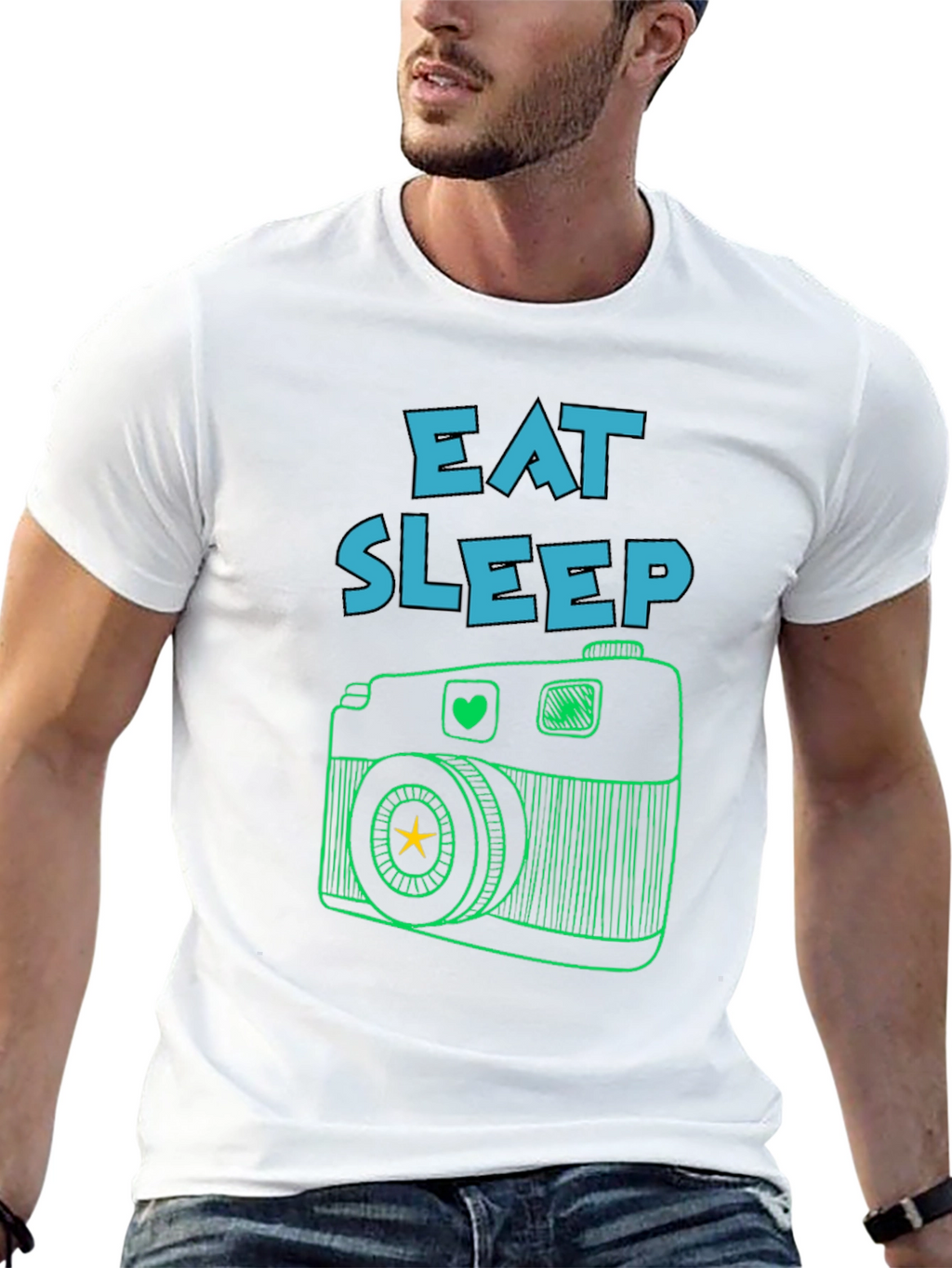 Eat Sleep Camera T-Shirt -  Photography Lover Tee