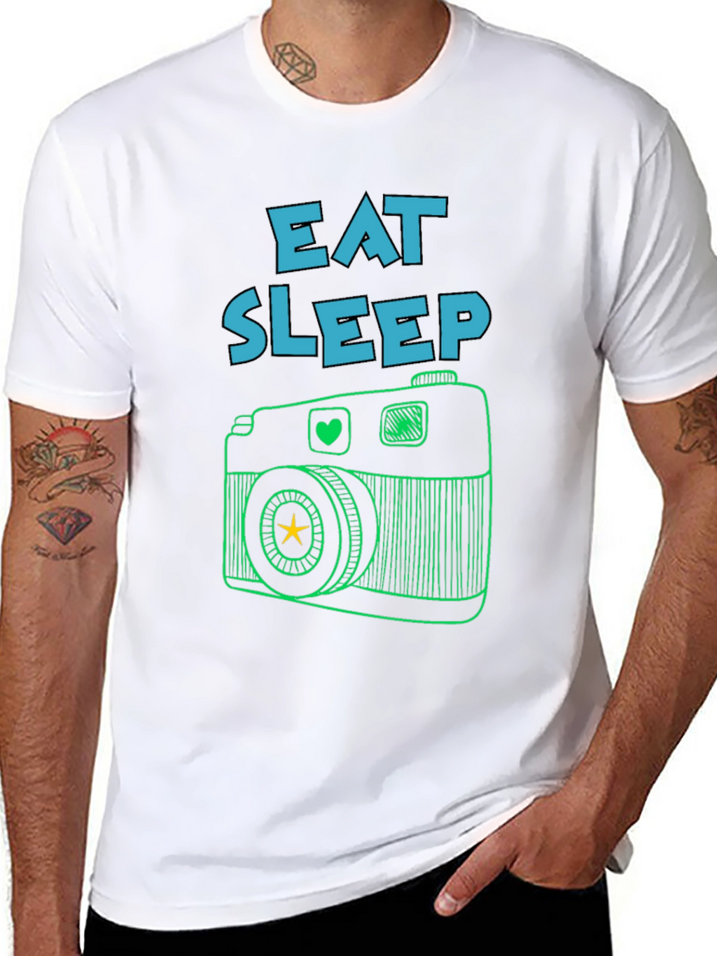 Eat Sleep Camera T-Shirt -  Photography Lover Tee