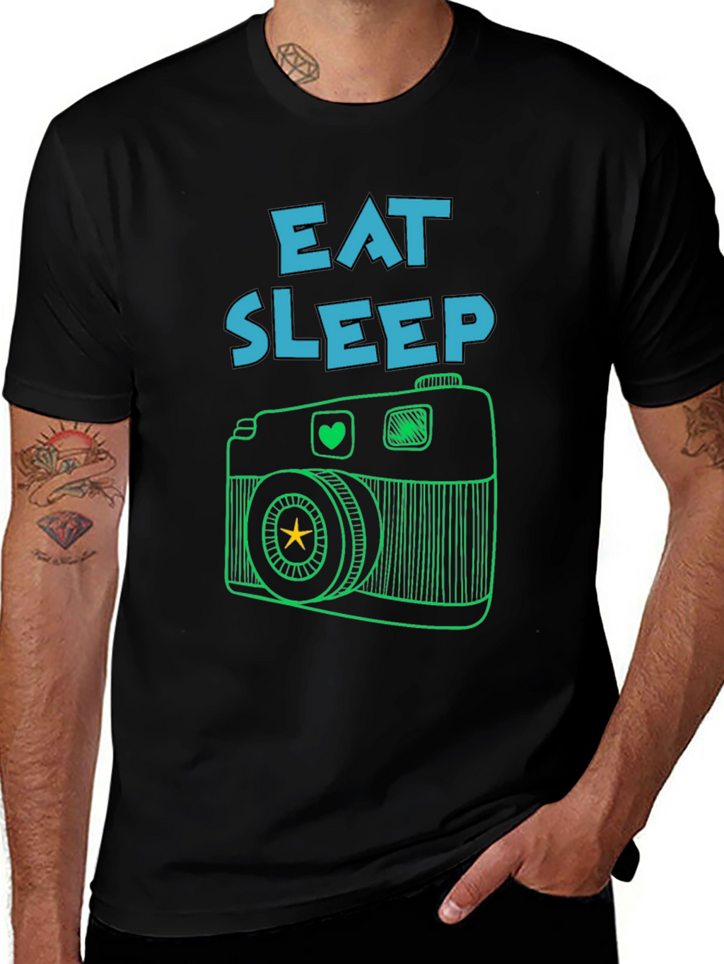 Eat Sleep Camera T-Shirt -  Photography Lover Tee