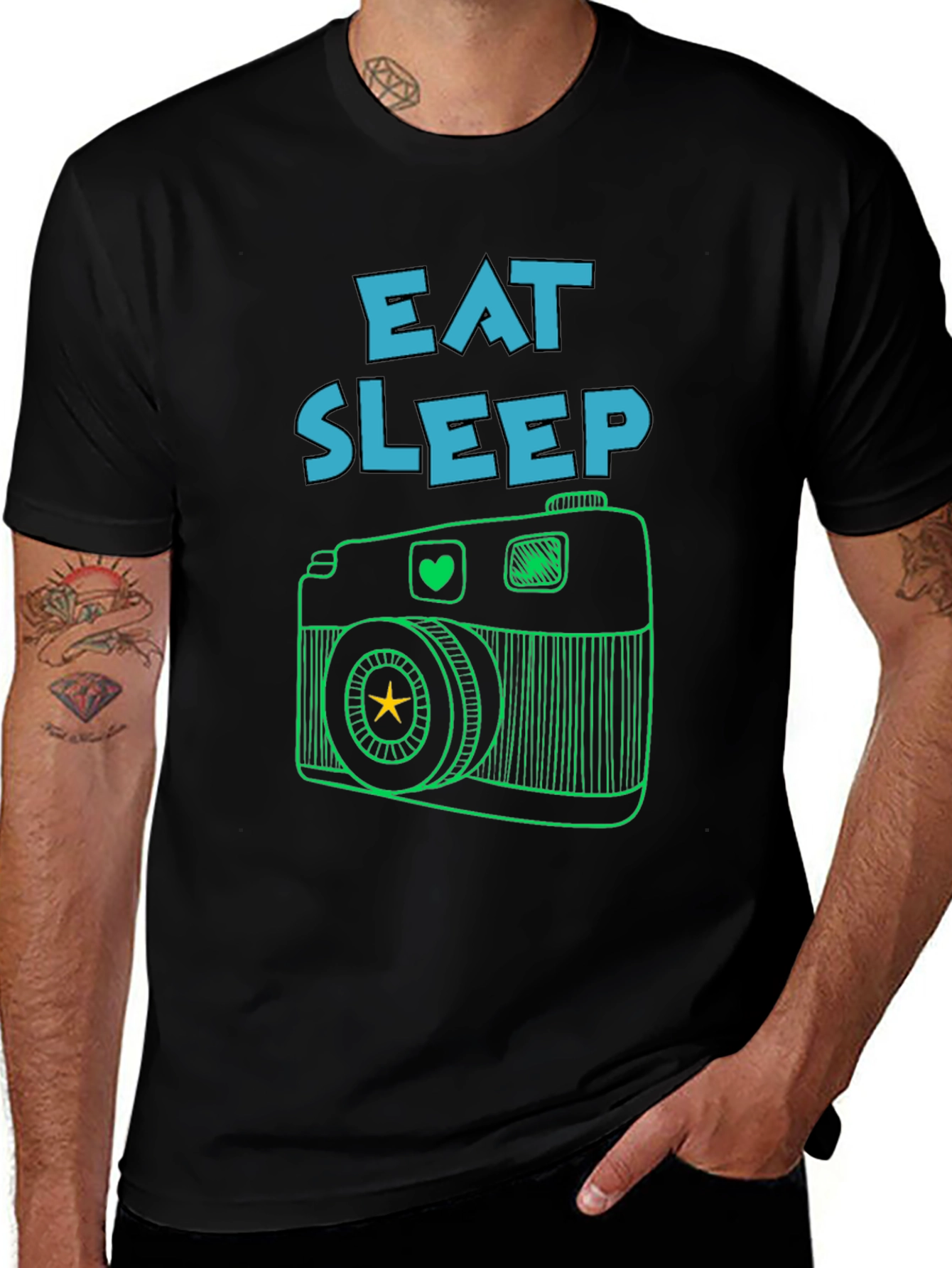 Eat Sleep Camera T-Shirt -  Photography Lover Tee
