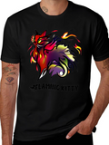 Flaming Kitty Black Graphic Tee
