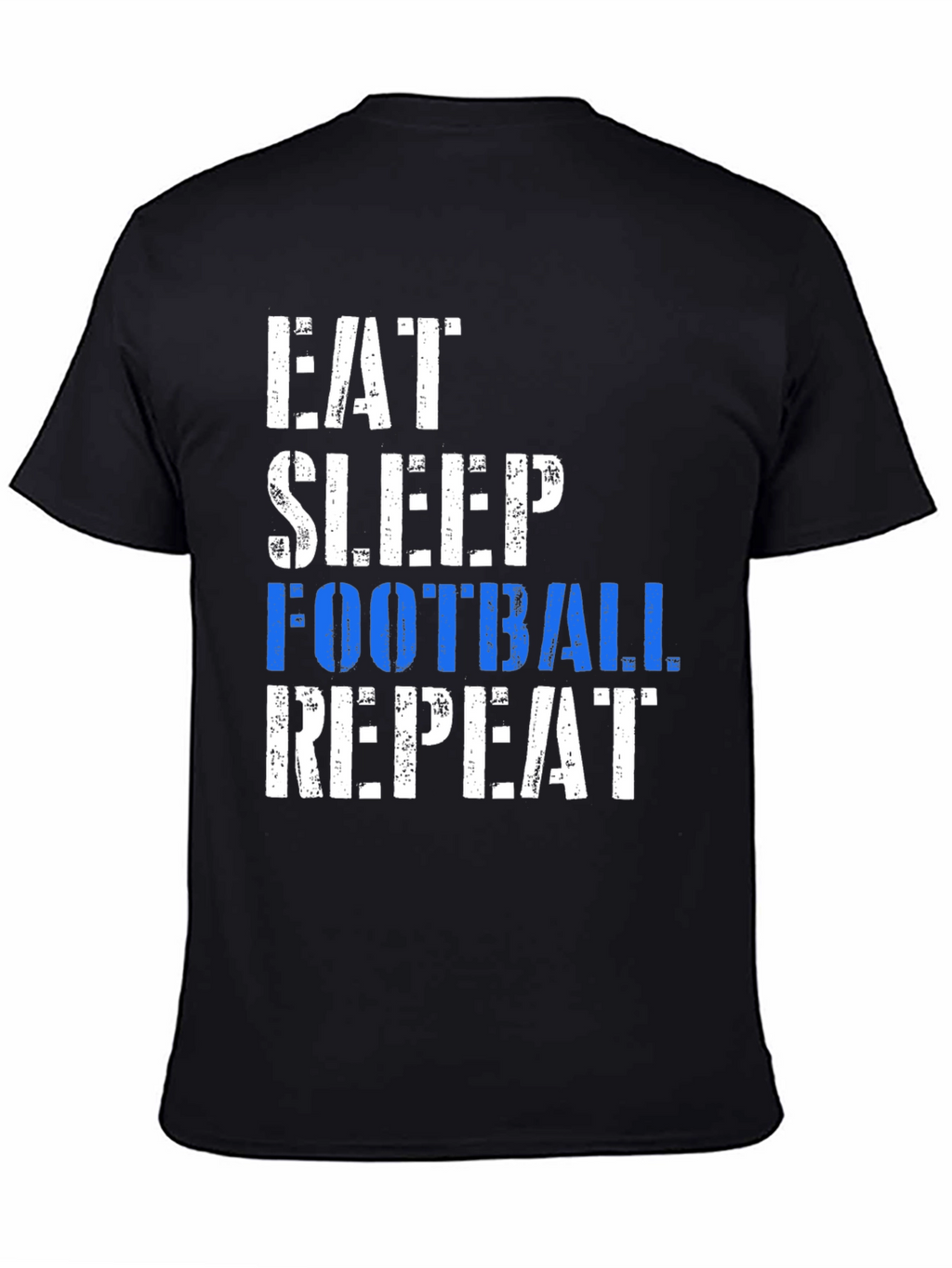 Eat Sleep Football Repeat Black T-Shirt