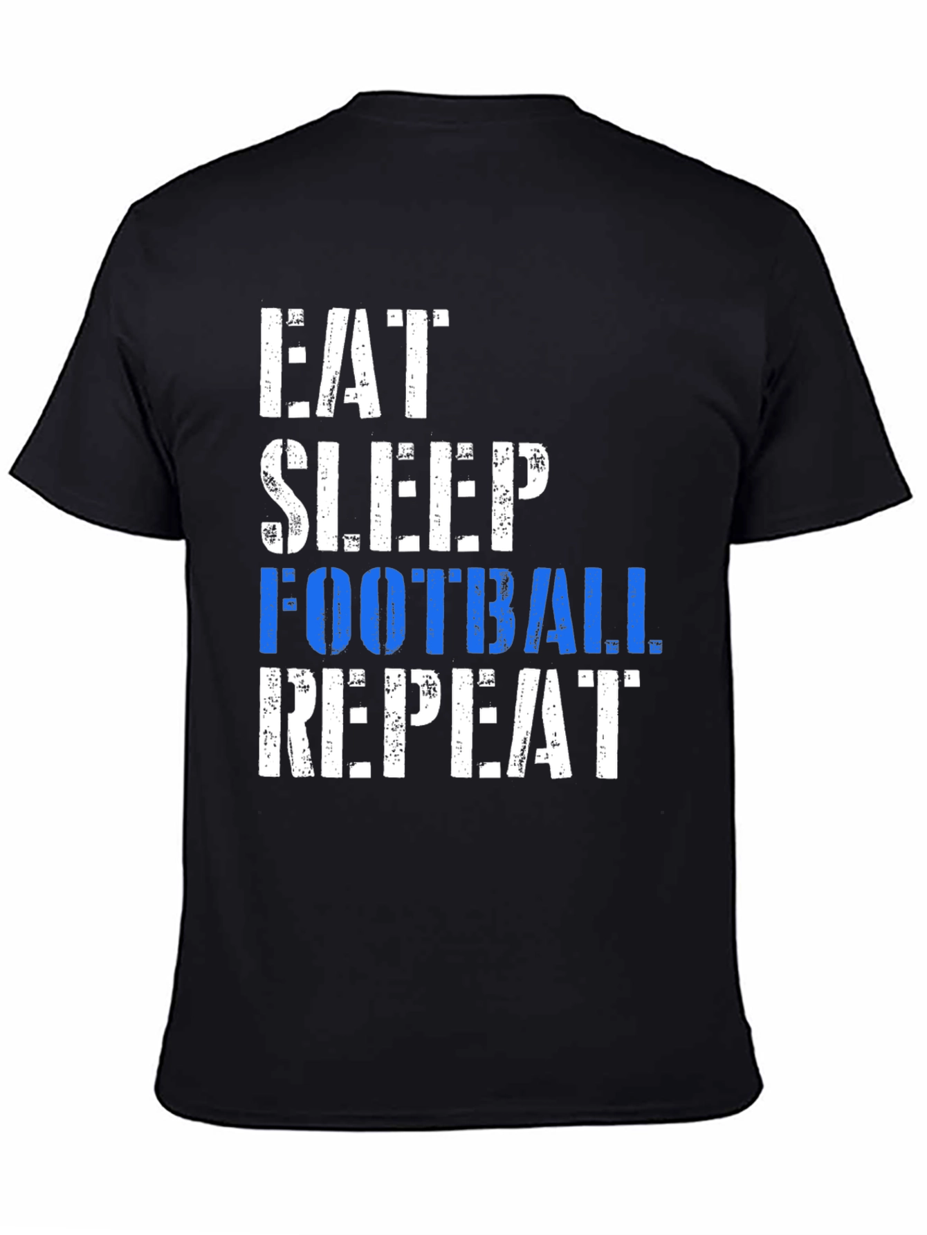 Eat Sleep Football Repeat Black T-Shirt
