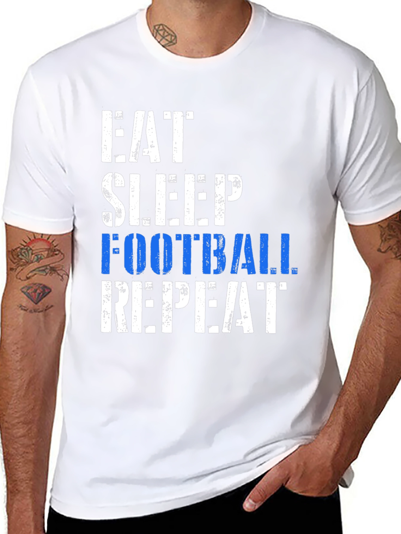 Eat Sleep Football Repeat Black T-Shirt