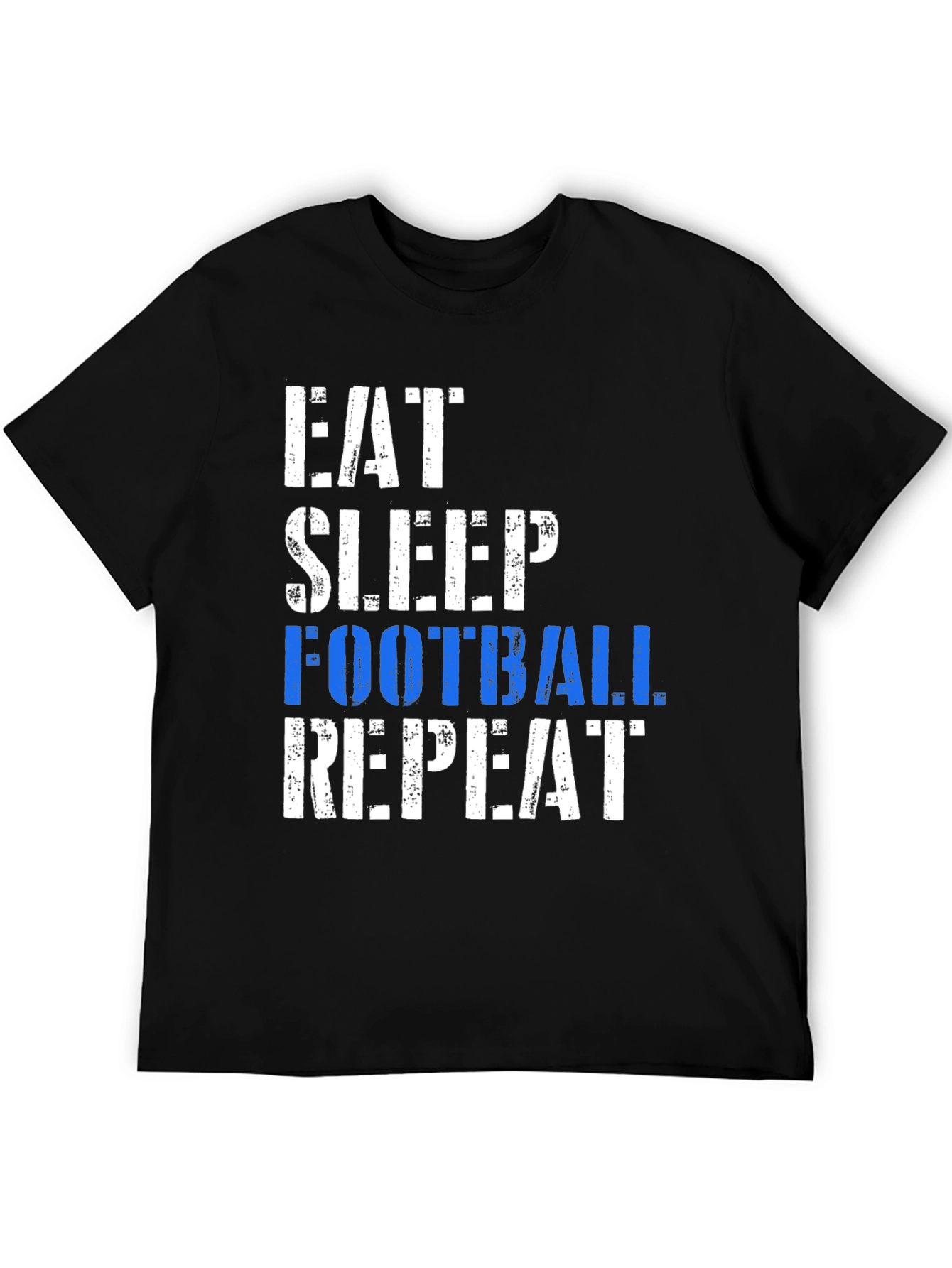 Eat Sleep Football Repeat Black T-Shirt