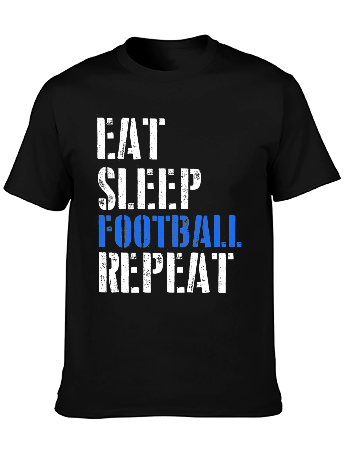 Eat Sleep Football Repeat Black T-Shirt