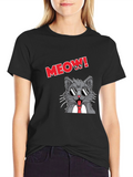 Cool Cat Meow T-Shirt - Black