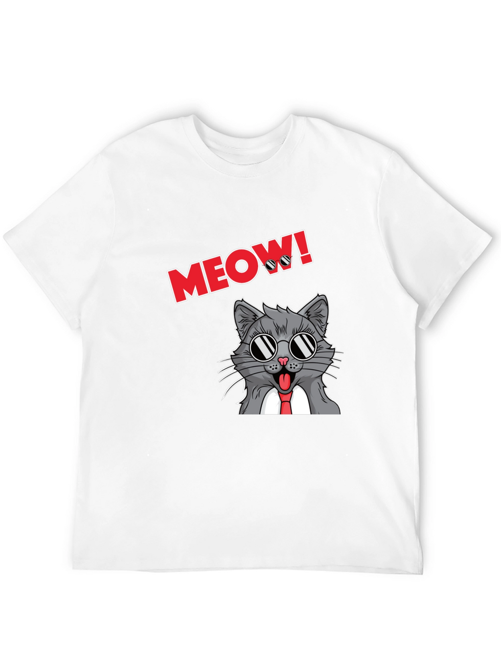 Cool Cat Meow T-Shirt - Black