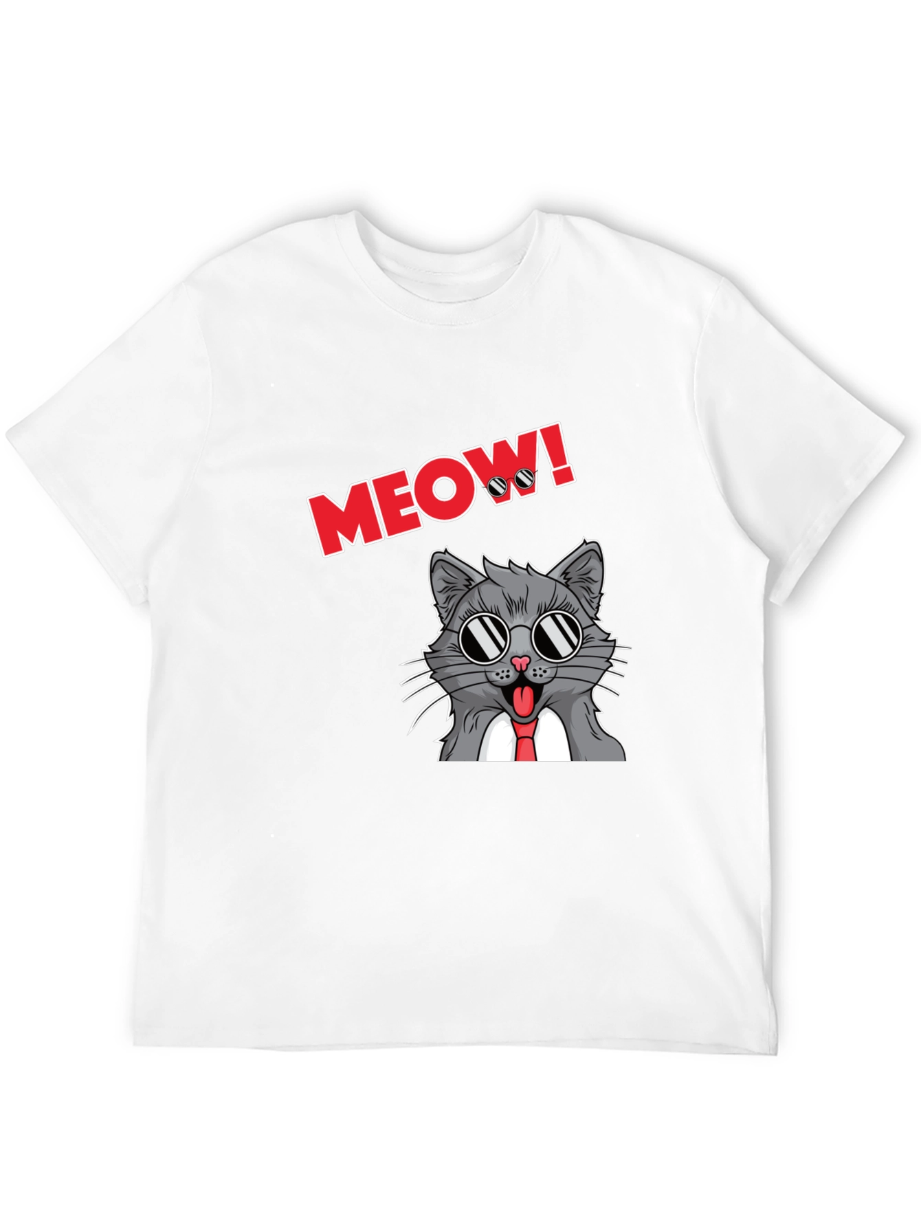 Cool Cat Meow T-Shirt - Black
