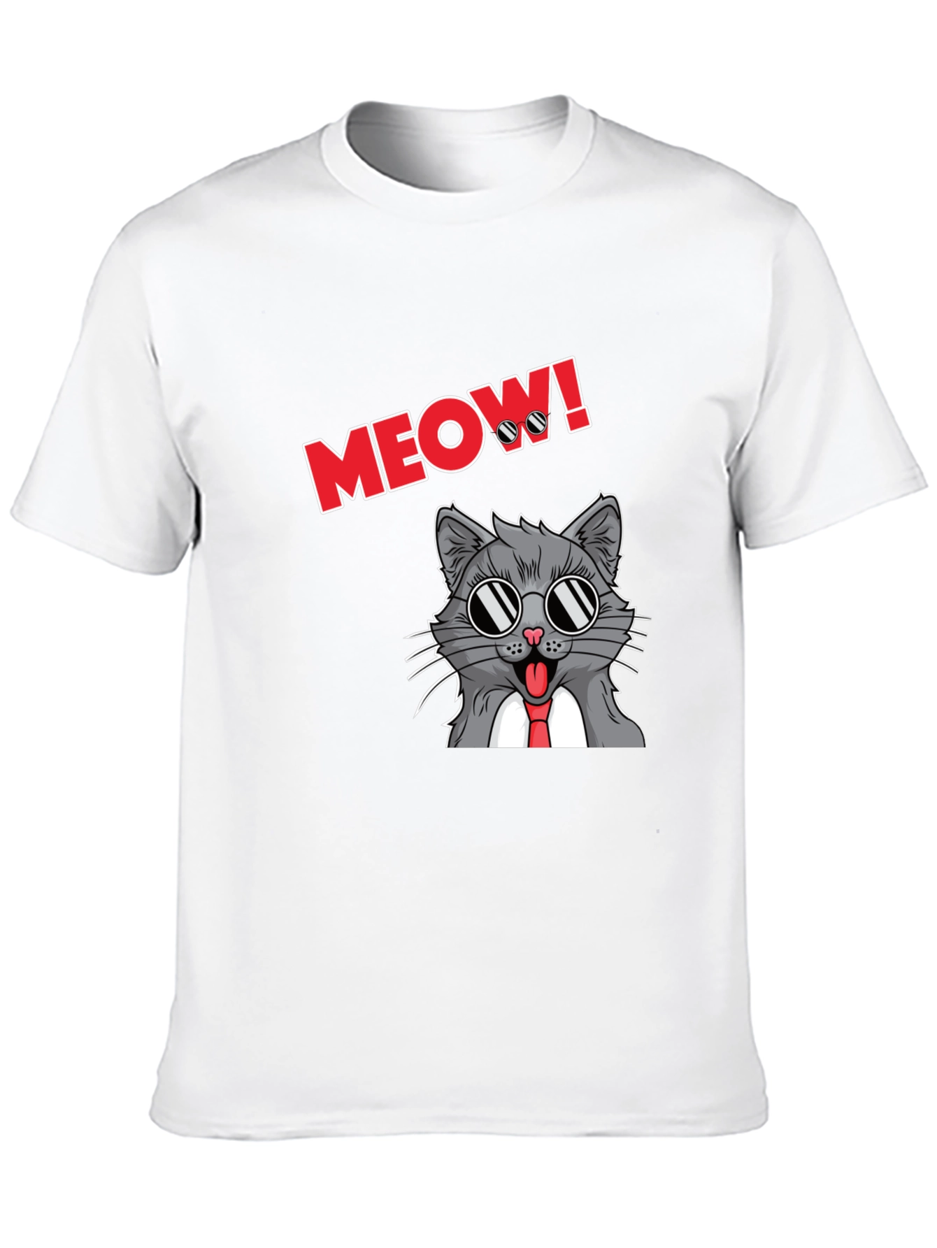Cool Cat Meow T-Shirt - Black