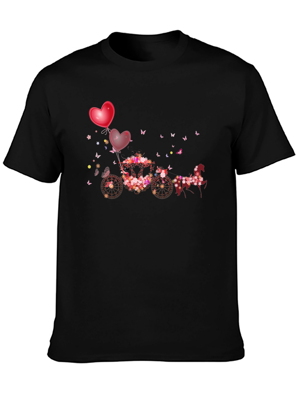 Floral Horse-Drawn Carriage T-Shirt