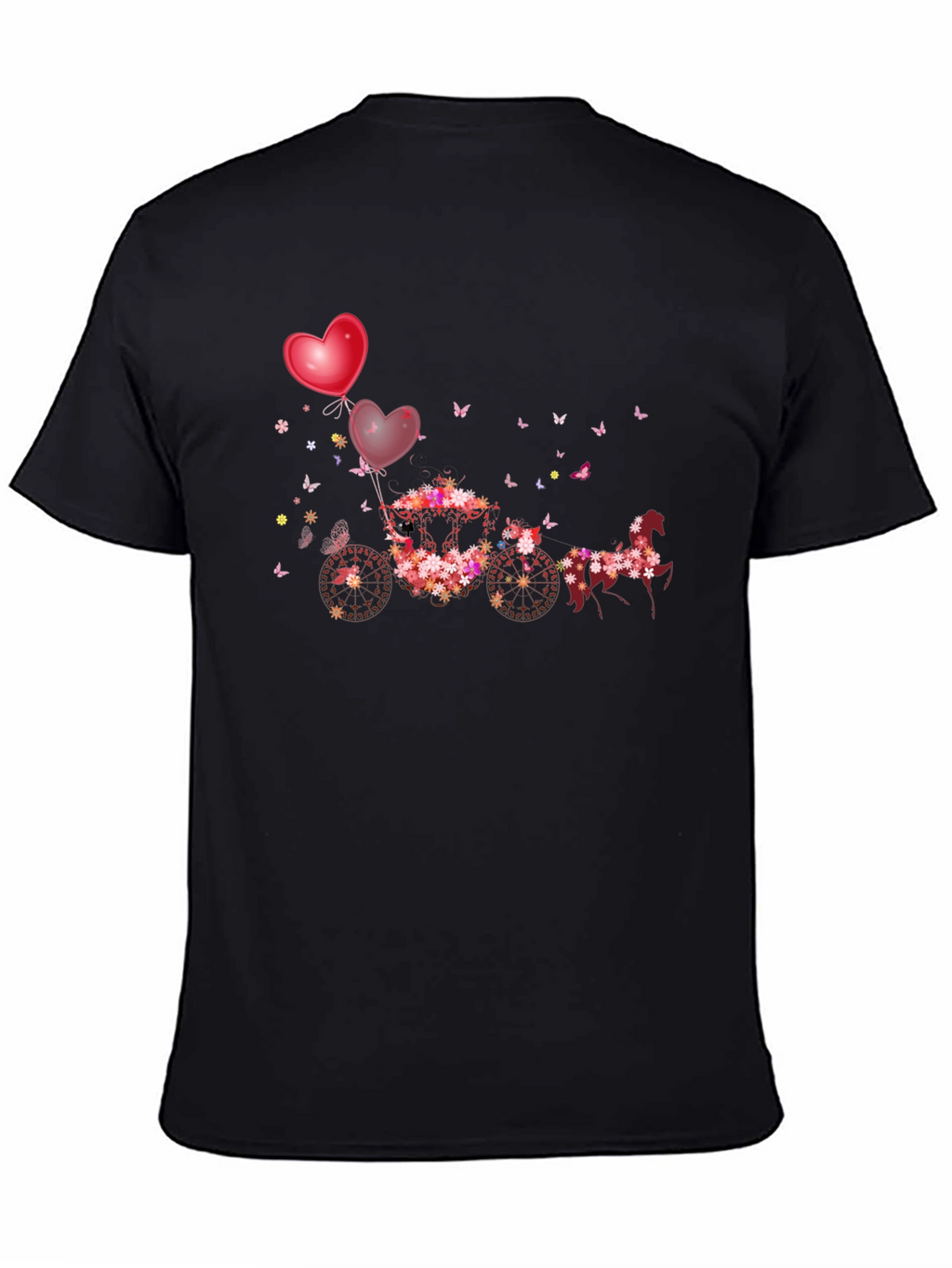 Floral Horse-Drawn Carriage T-Shirt