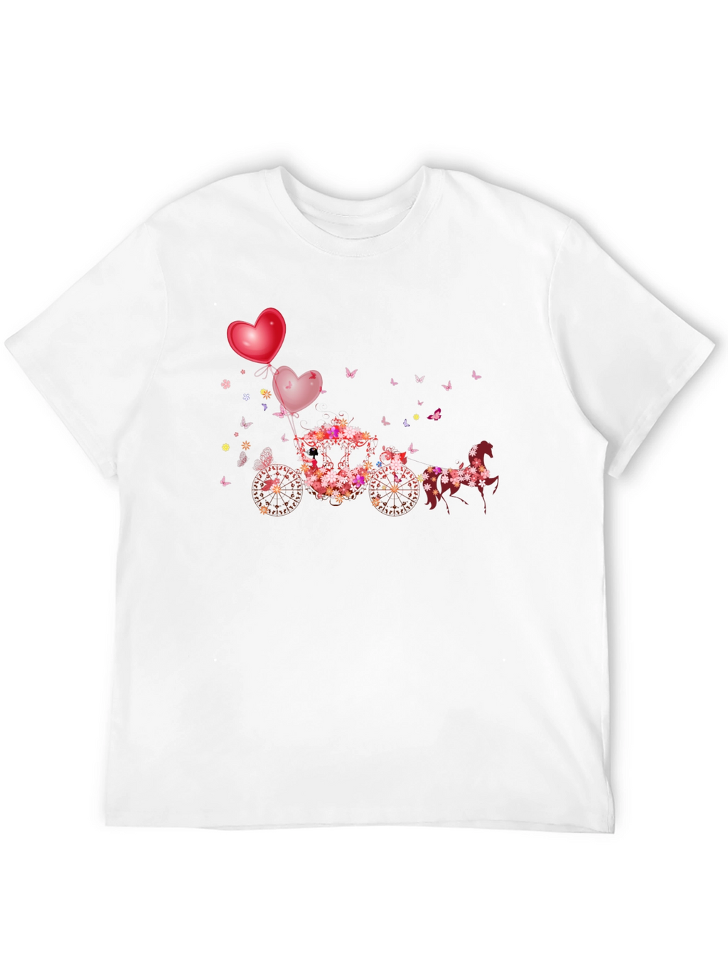 Floral Horse-Drawn Carriage T-Shirt