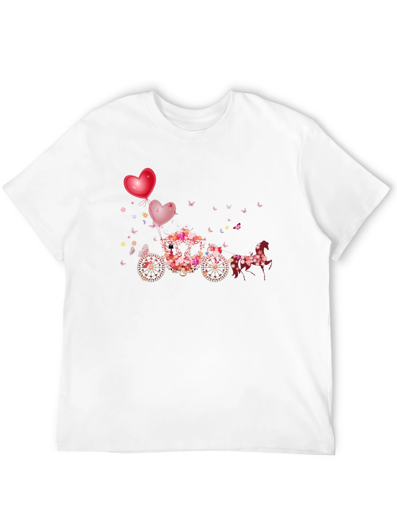 Floral Horse-Drawn Carriage T-Shirt