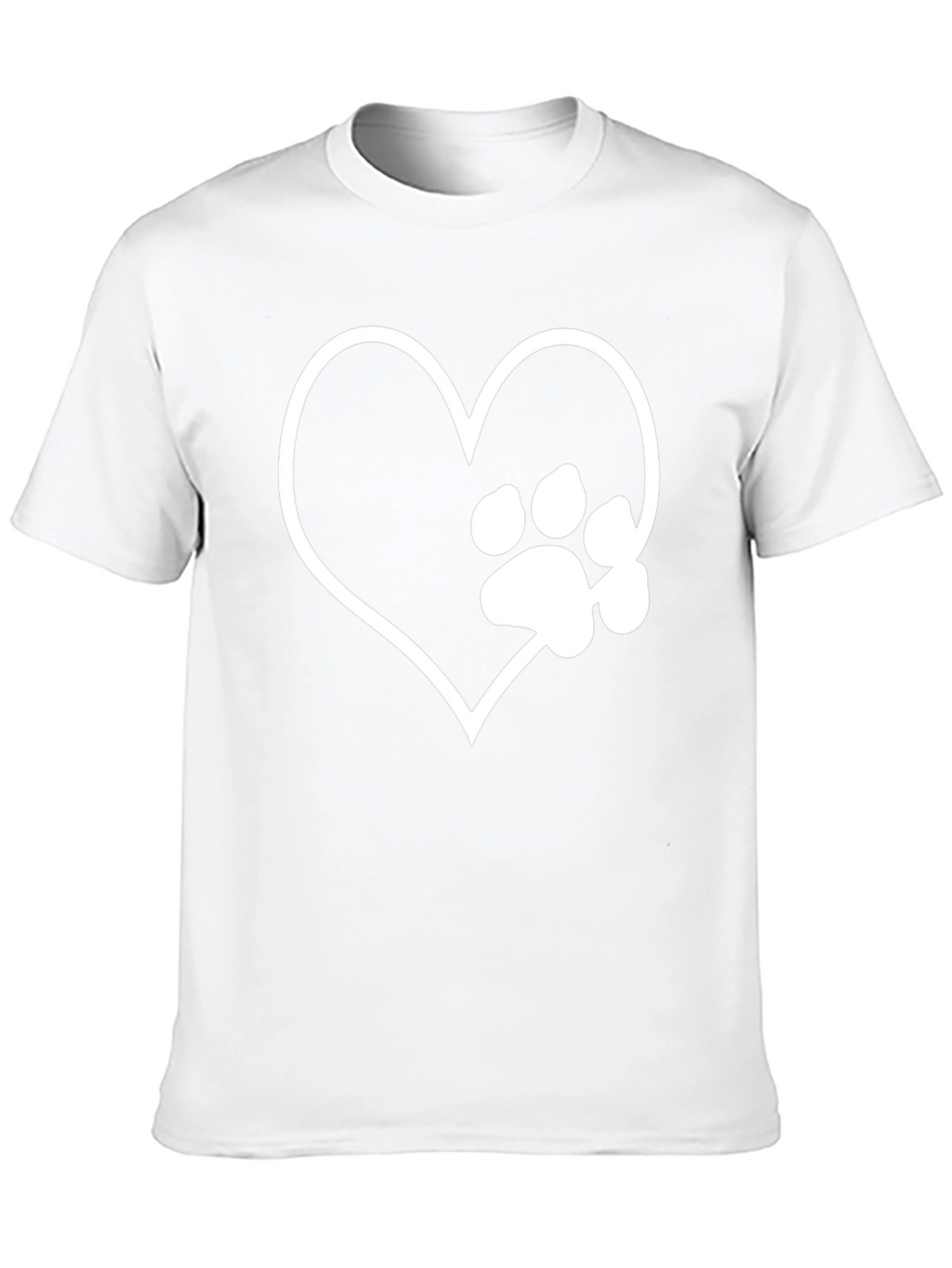 Heart Paw Print Black T-Shirt
