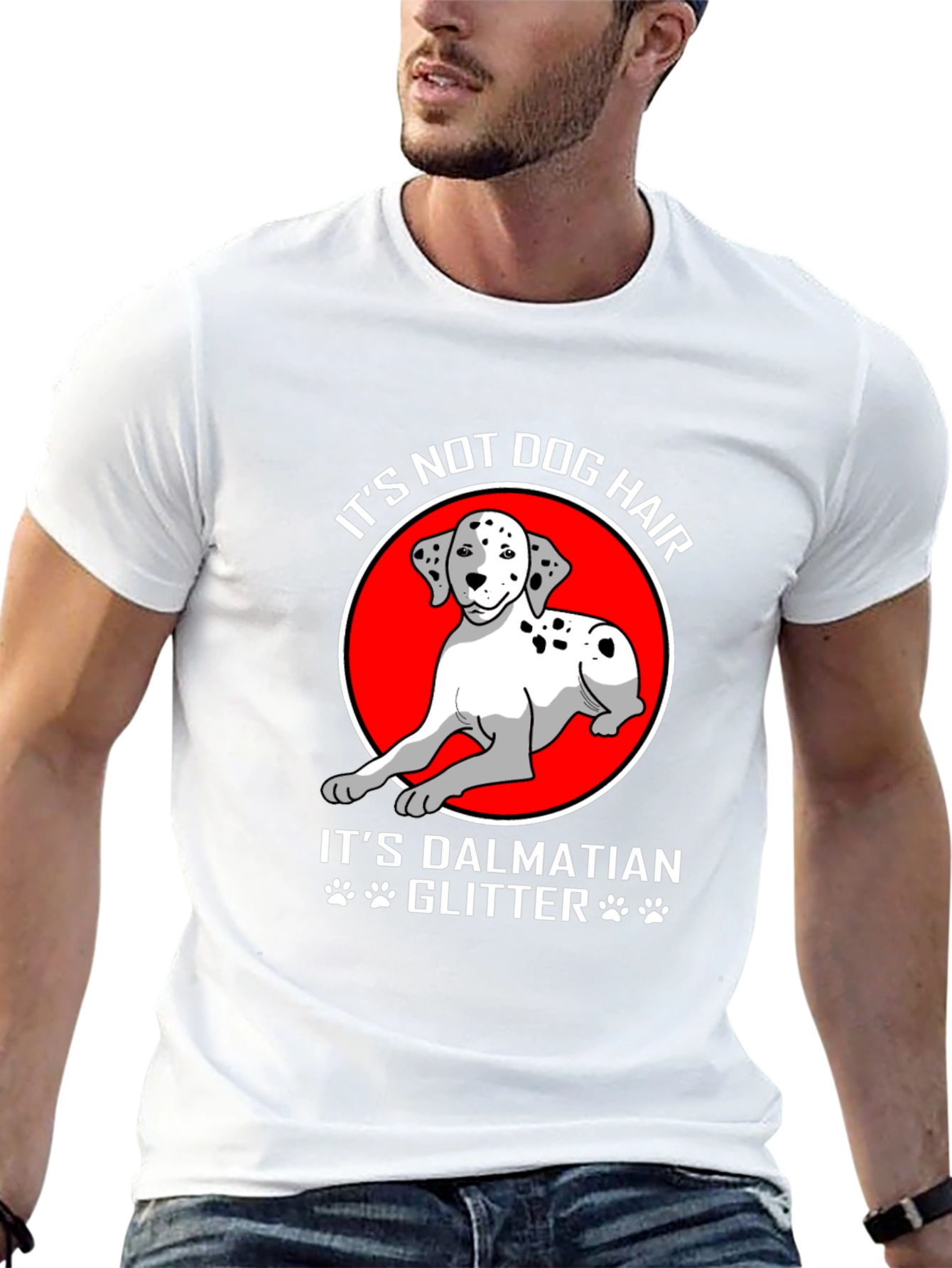 Dalmatian Dog Glitter Graphic T-Shirt