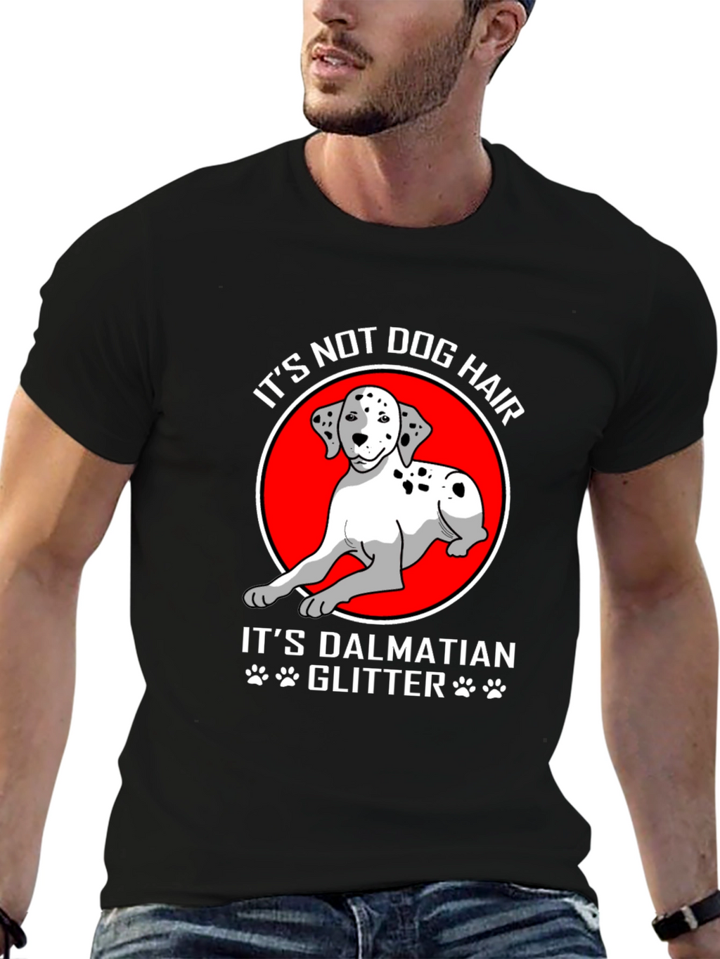 Dalmatian Dog Glitter Graphic T-Shirt