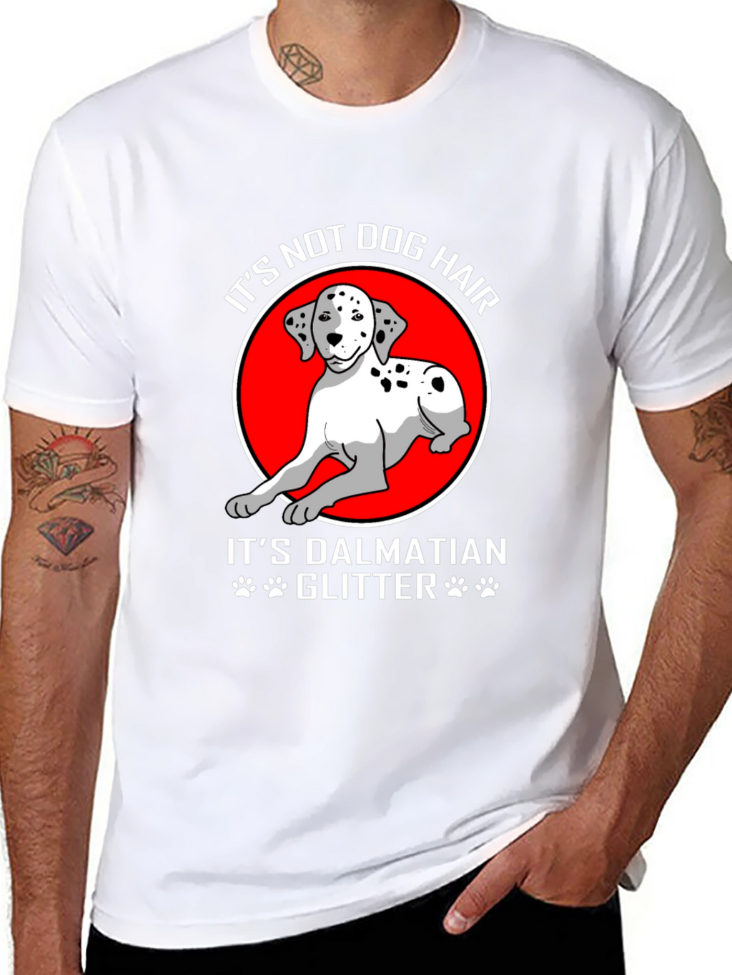 Dalmatian Dog Glitter Graphic T-Shirt