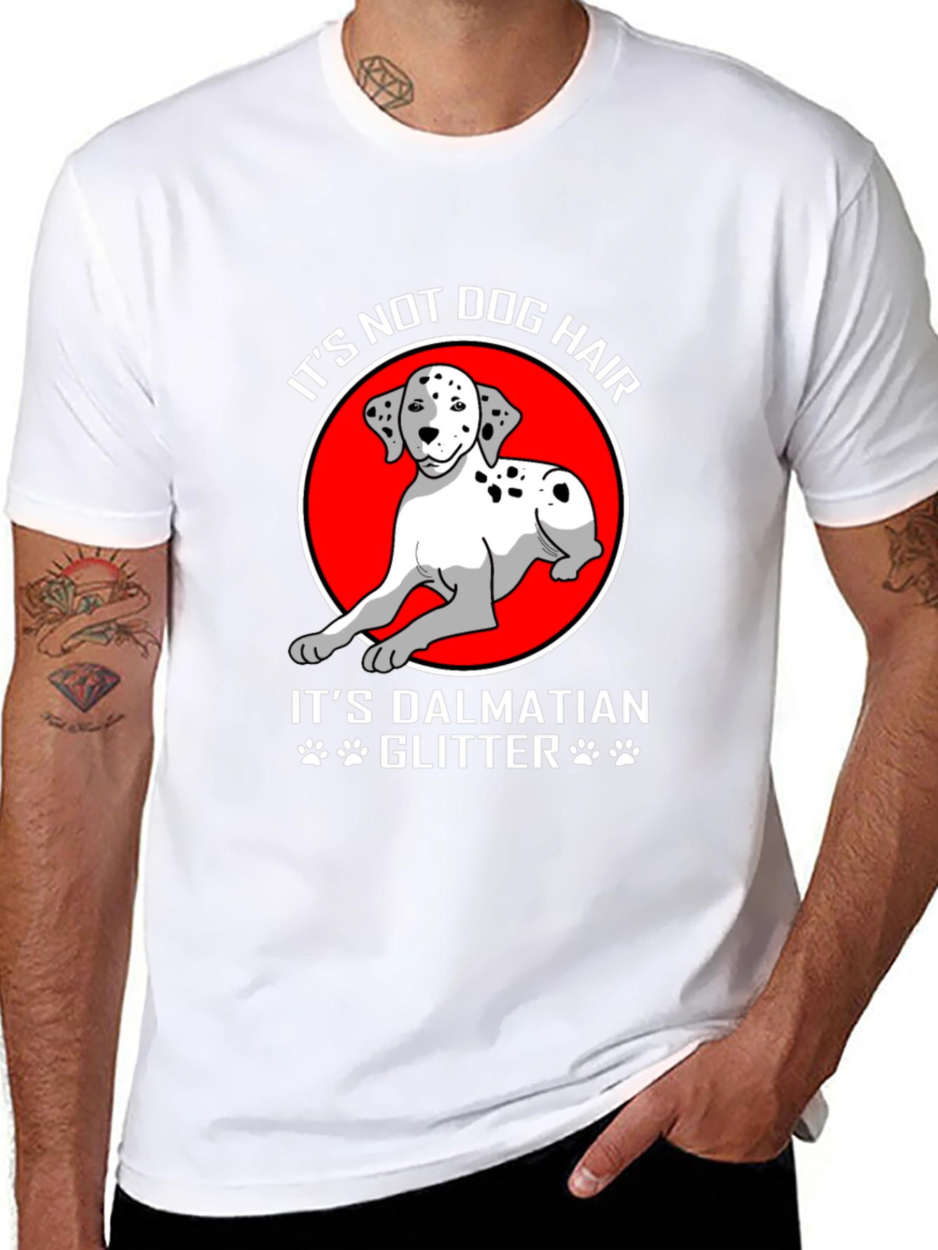Dalmatian Dog Glitter Graphic T-Shirt