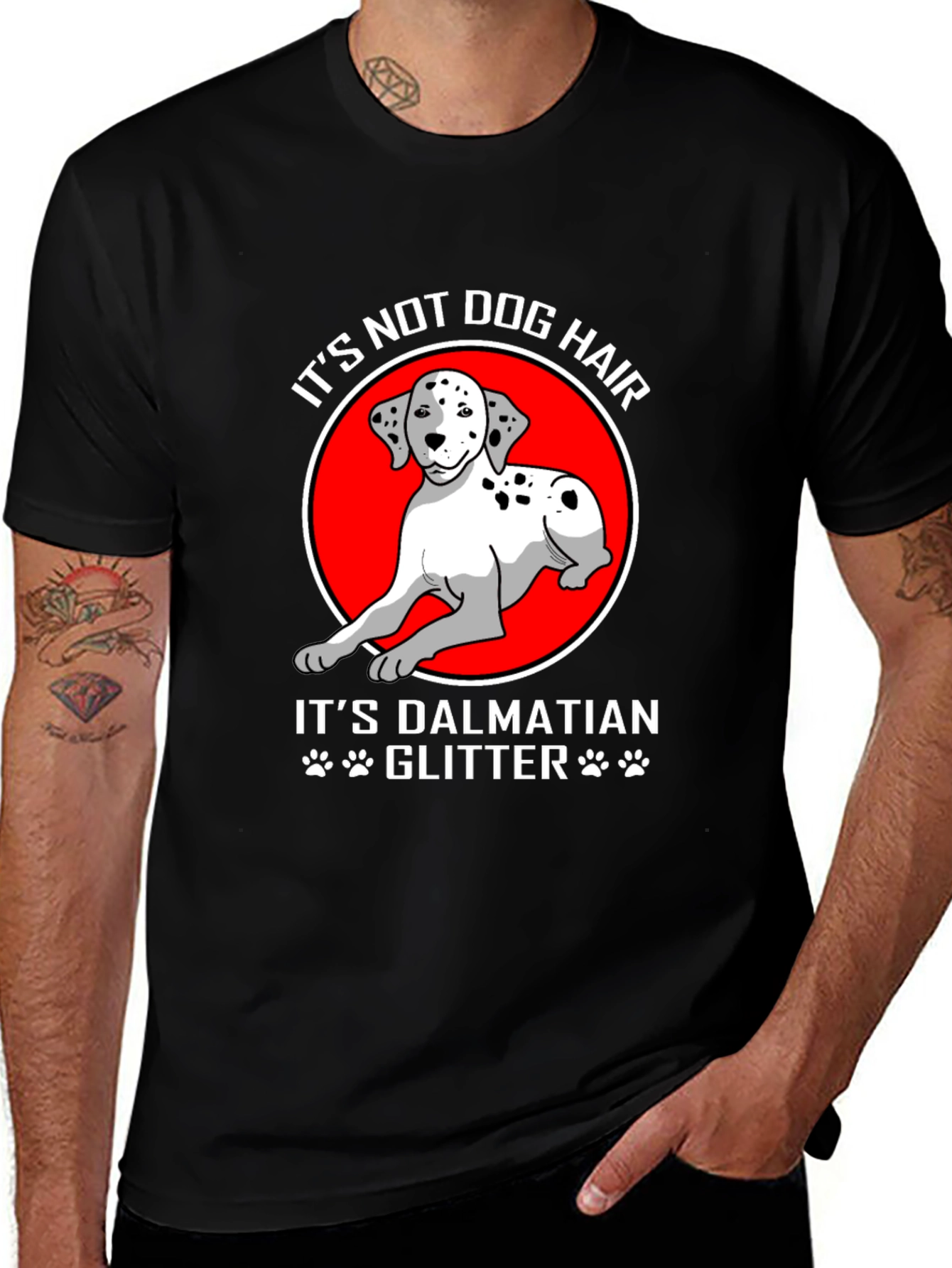 Dalmatian Dog Glitter Graphic T-Shirt
