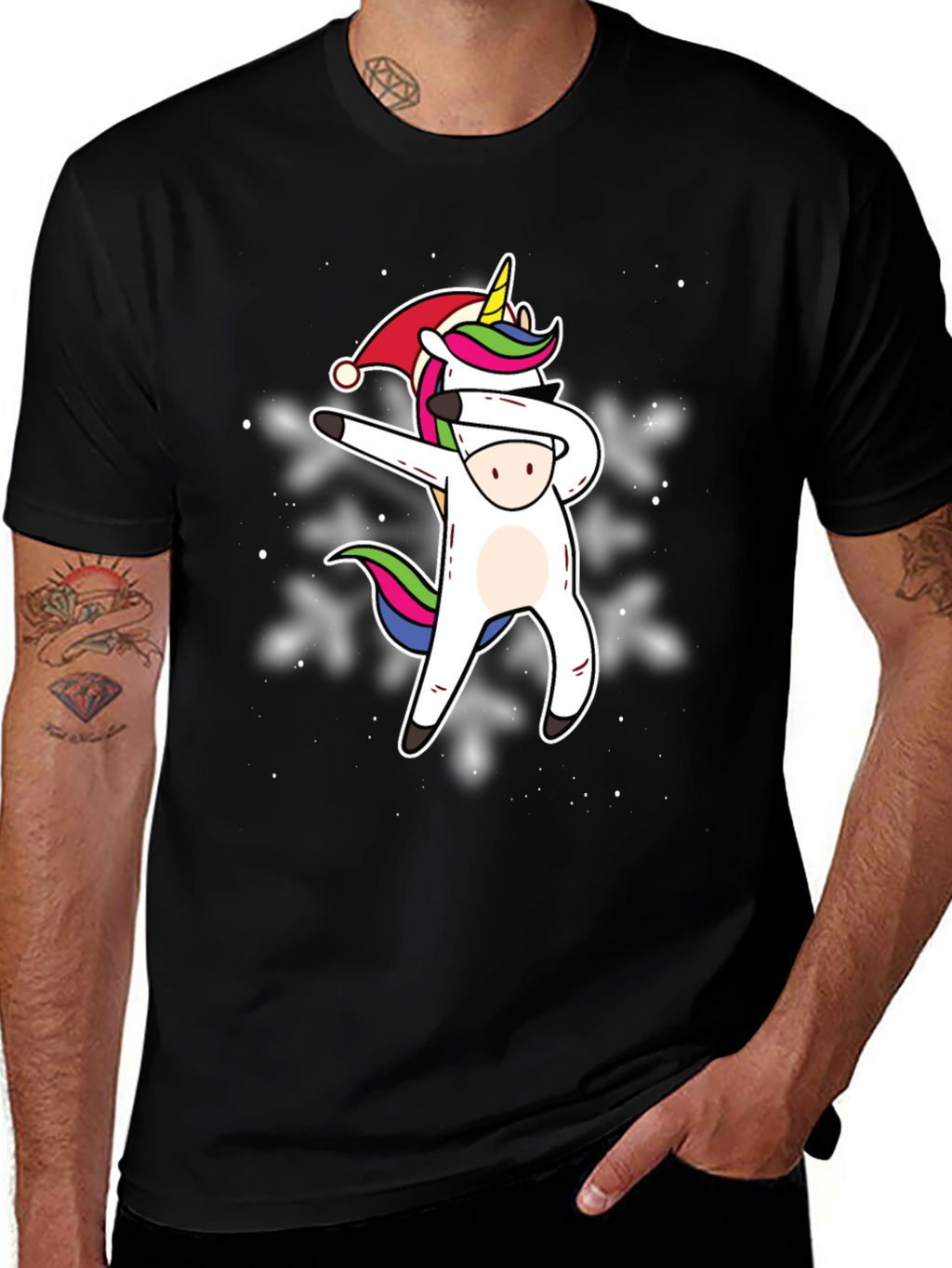 Dabbing Unicorn Christmas T-Shirt