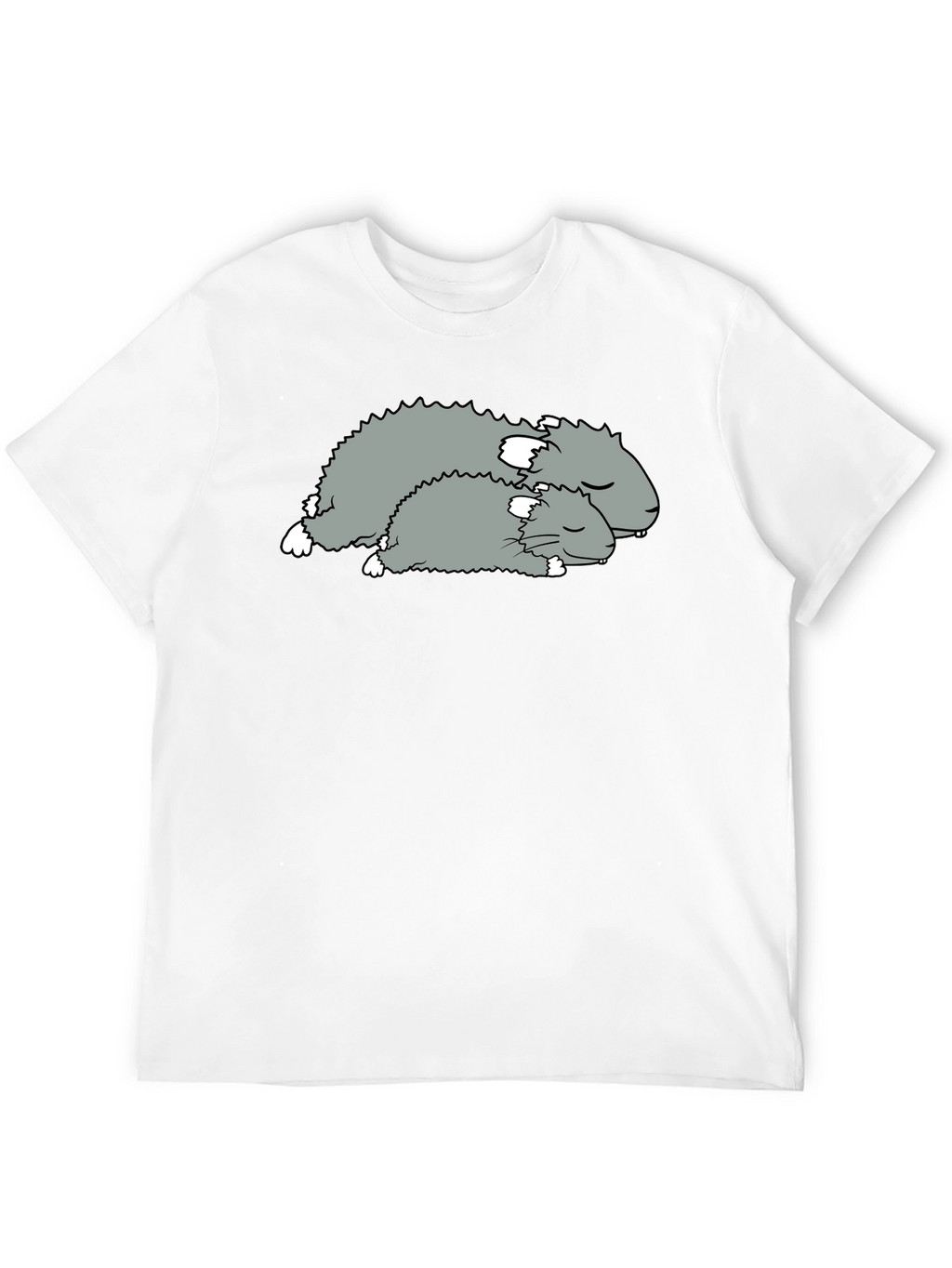 Sleeping Hamsters Graphic Tee - Black Cotton Comfort
