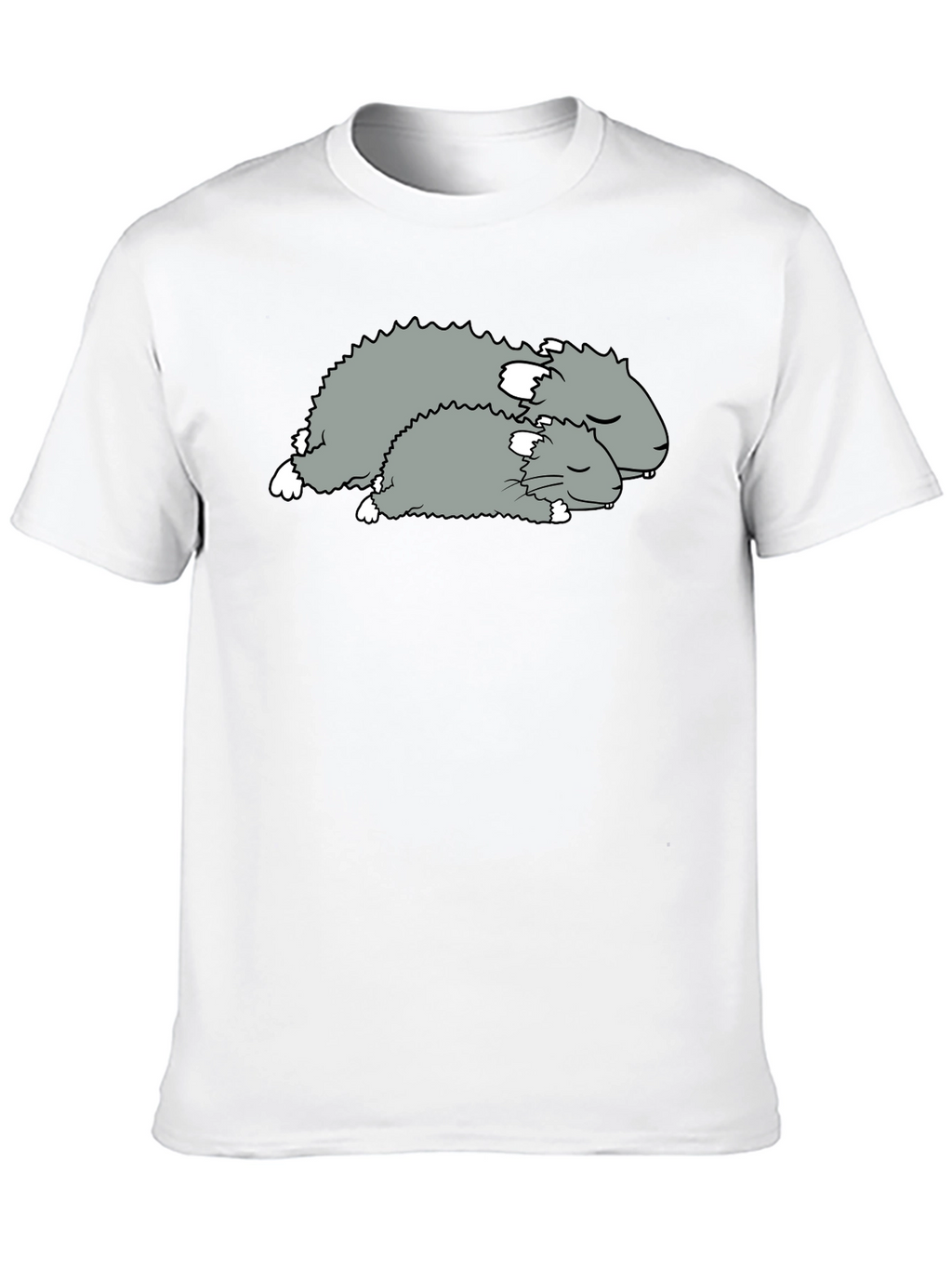 Sleeping Hamsters Graphic Tee - Black Cotton Comfort