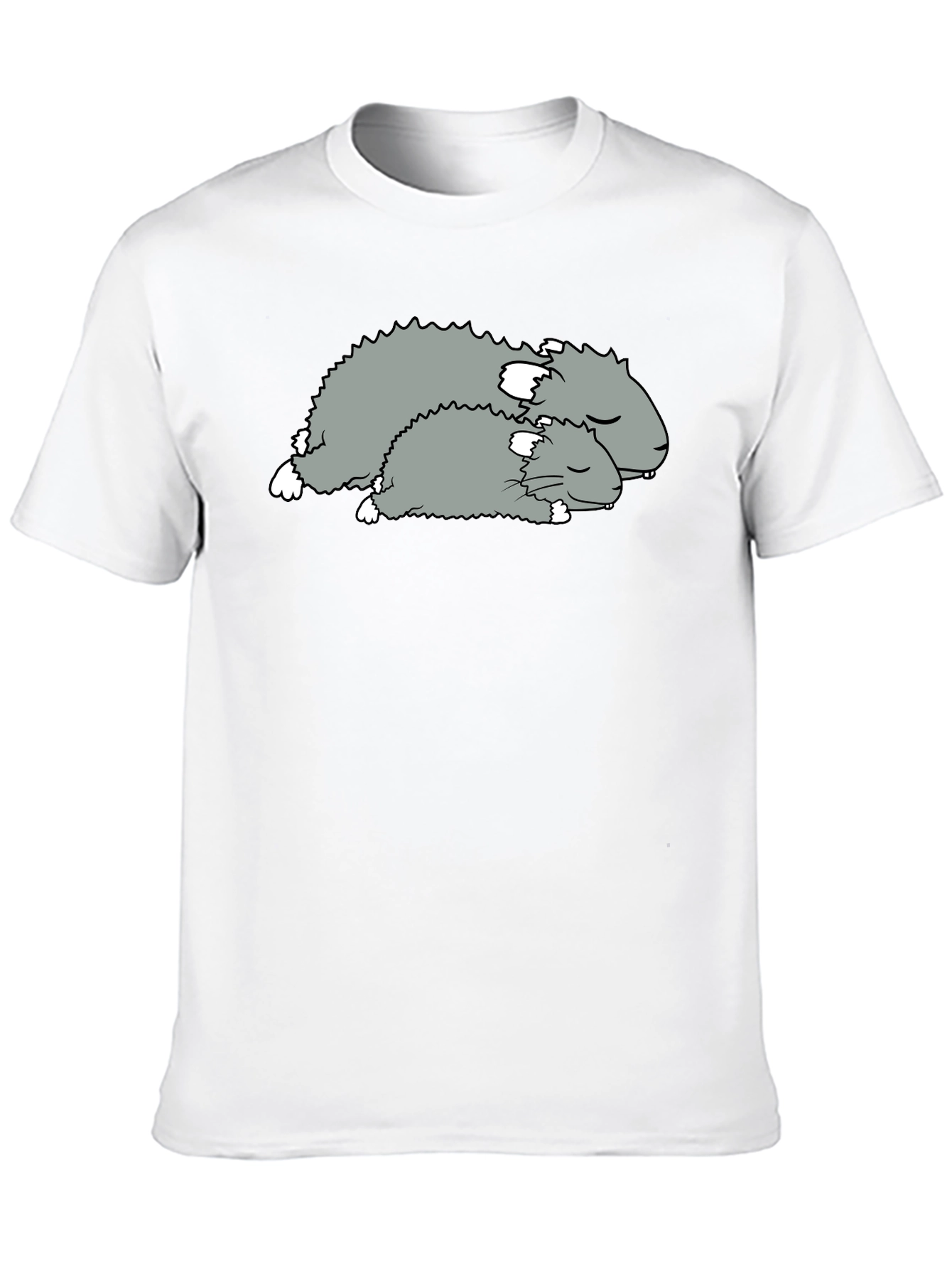 Sleeping Hamsters Graphic Tee - Black Cotton Comfort