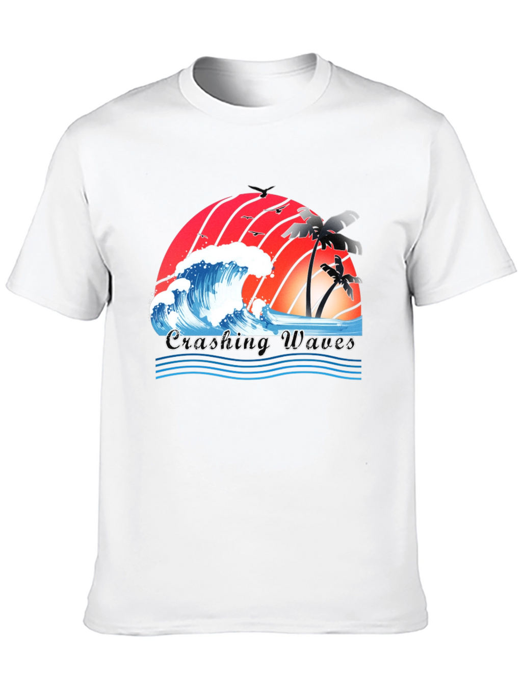 Crashing Waves Graphic Tee - Tropical Beach Vibes