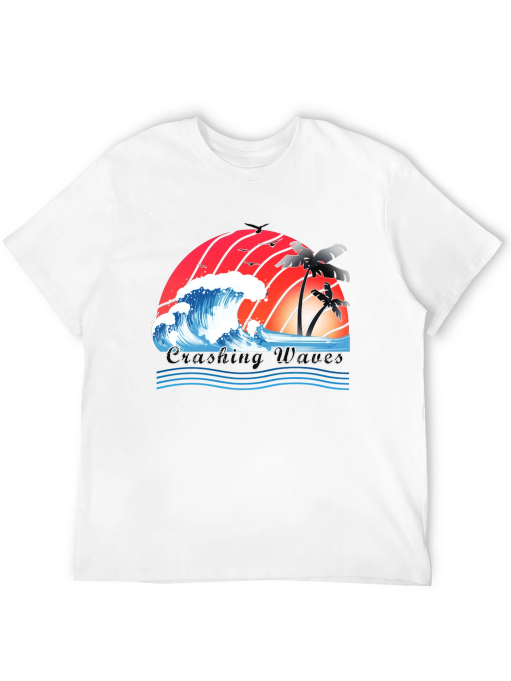 Crashing Waves Graphic Tee - Tropical Beach Vibes