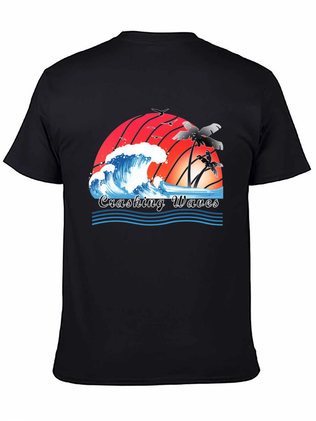 Crashing Waves Graphic Tee - Tropical Beach Vibes
