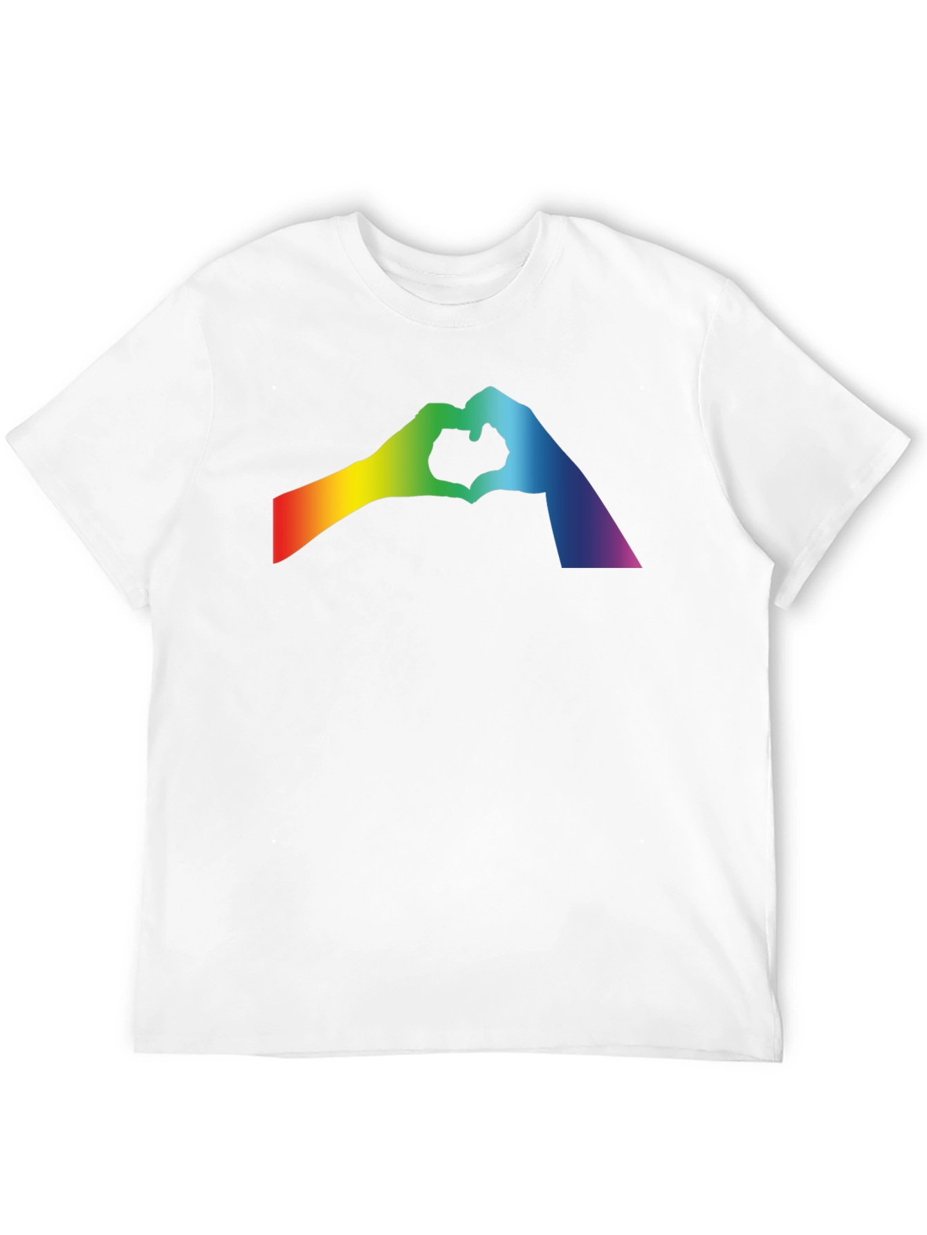 Rainbow Heart Hands Black T-Shirt - Pride