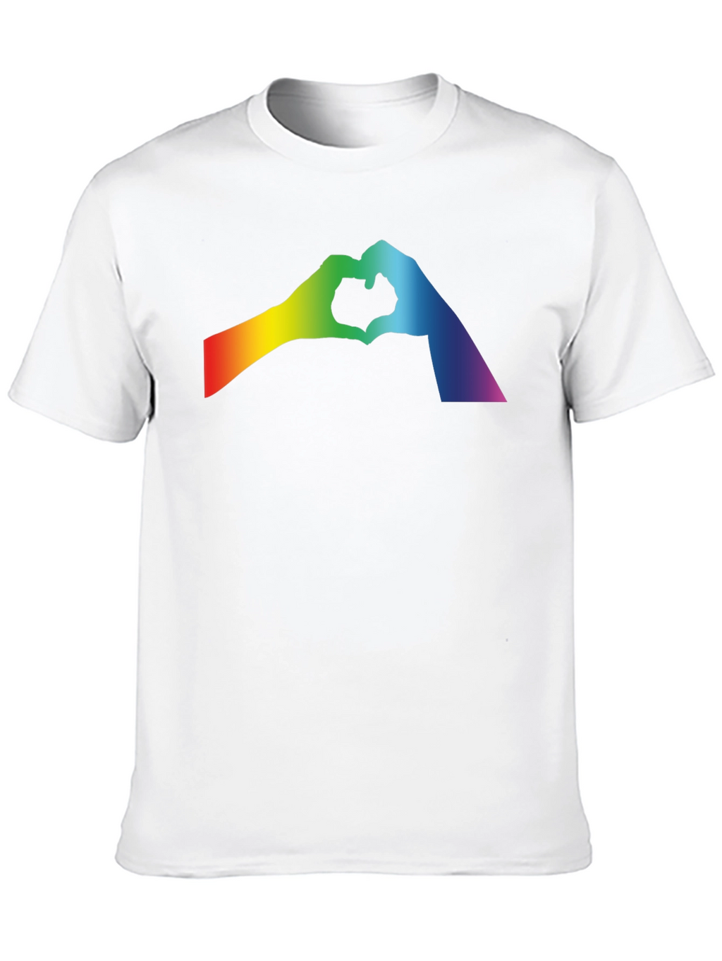 Rainbow Heart Hands Black T-Shirt - Pride