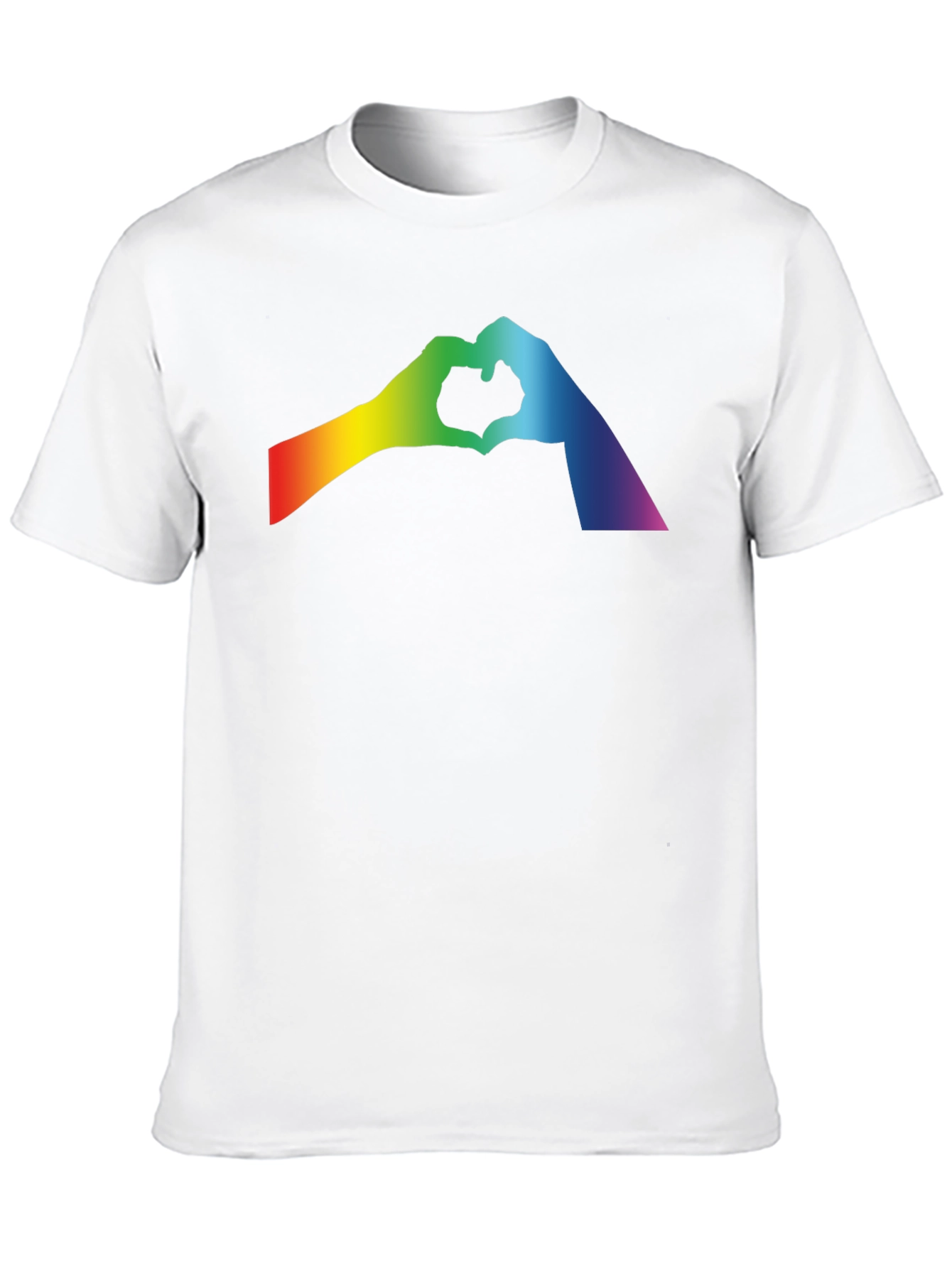 Rainbow Heart Hands Black T-Shirt - Pride