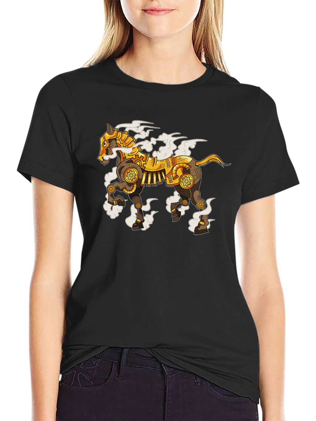 Steampunk Horse Graphic T-Shirt - Unique Design