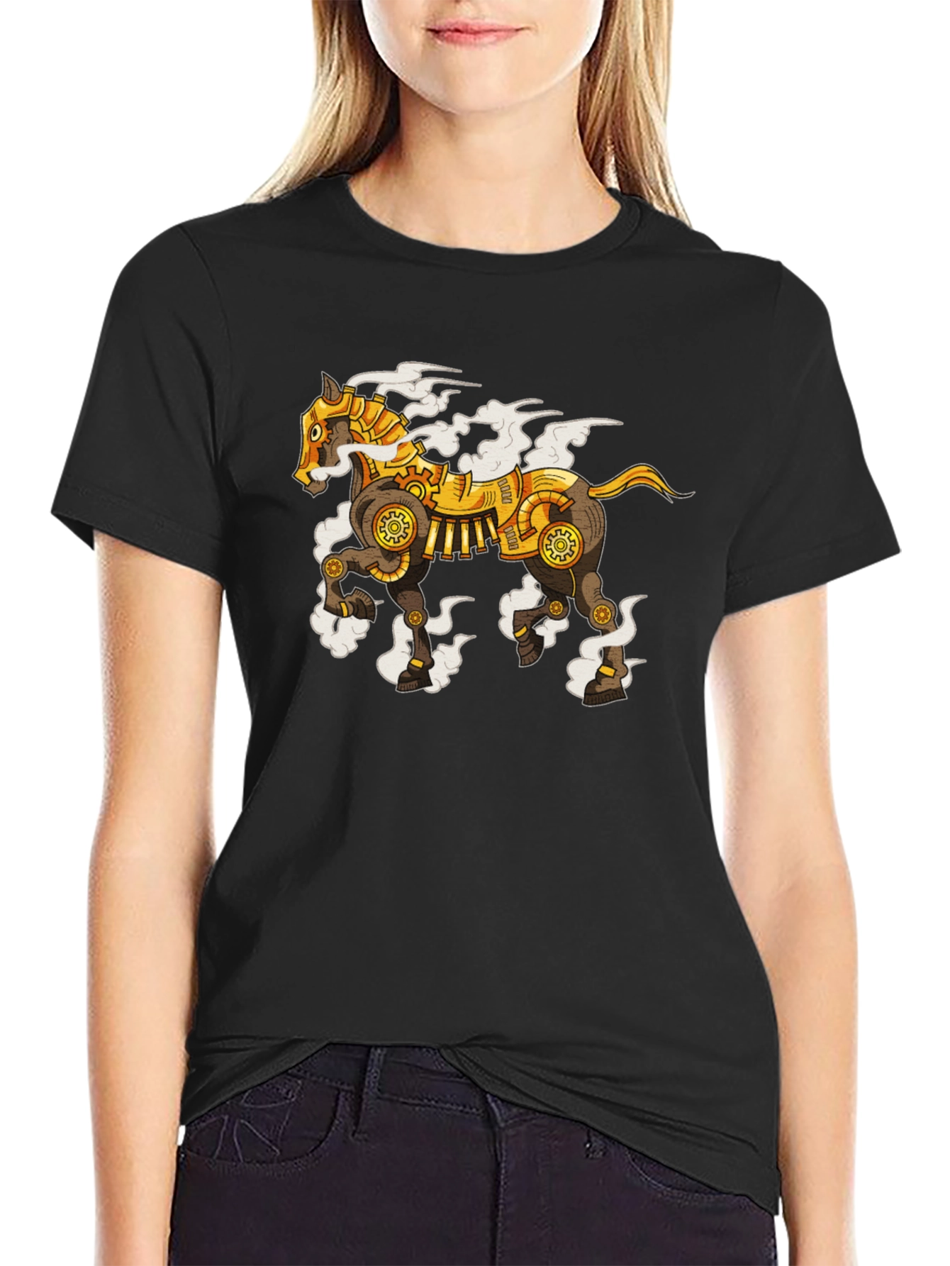 Steampunk Horse Graphic T-Shirt - Unique Design