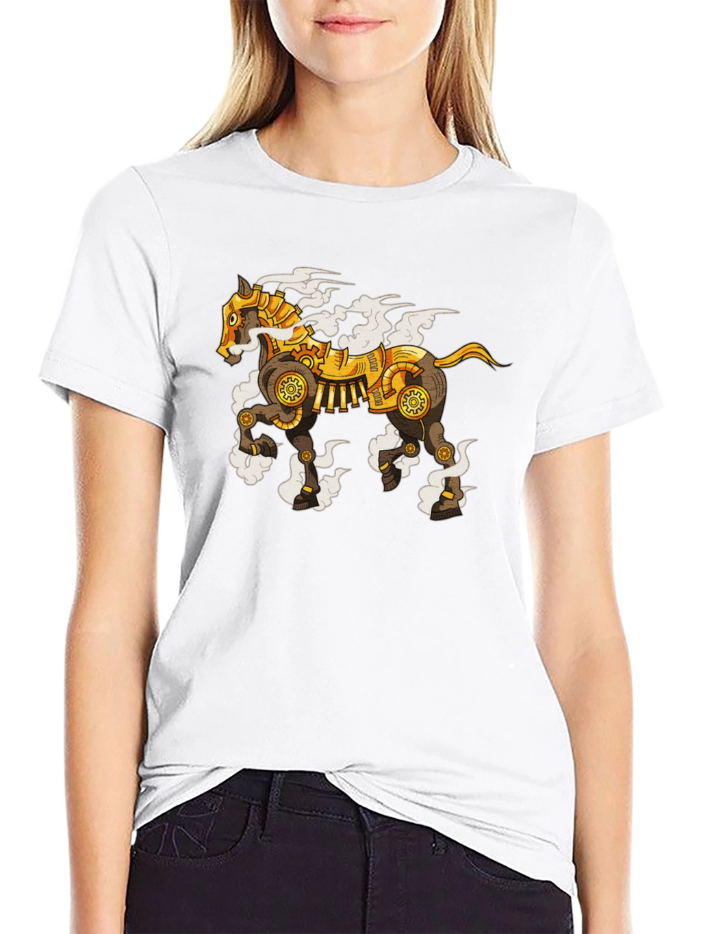 Steampunk Horse Graphic T-Shirt - Unique Design