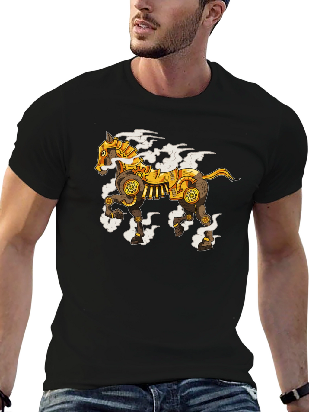 Steampunk Horse Graphic T-Shirt - Unique Design