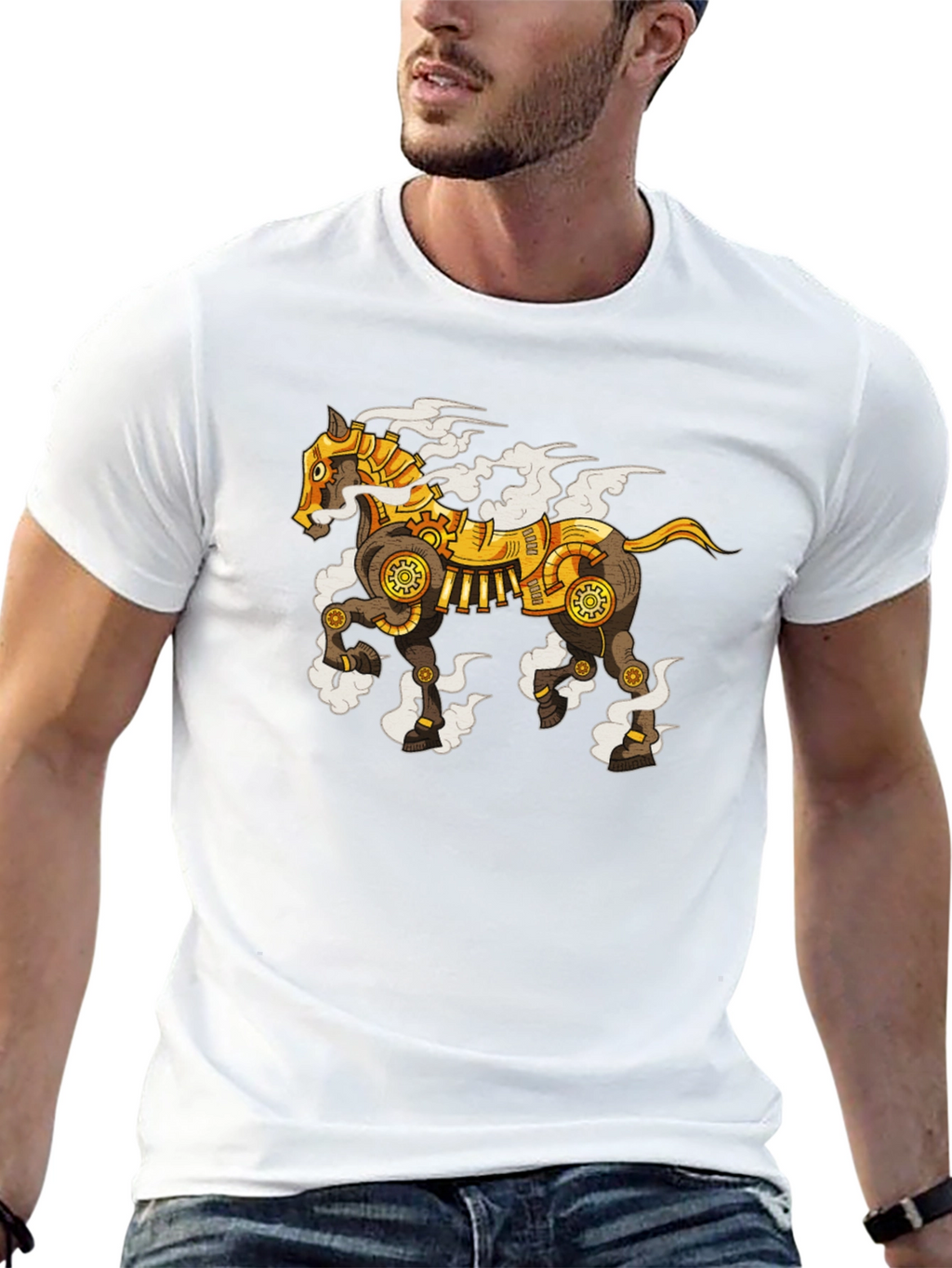 Steampunk Horse Graphic T-Shirt - Unique Design