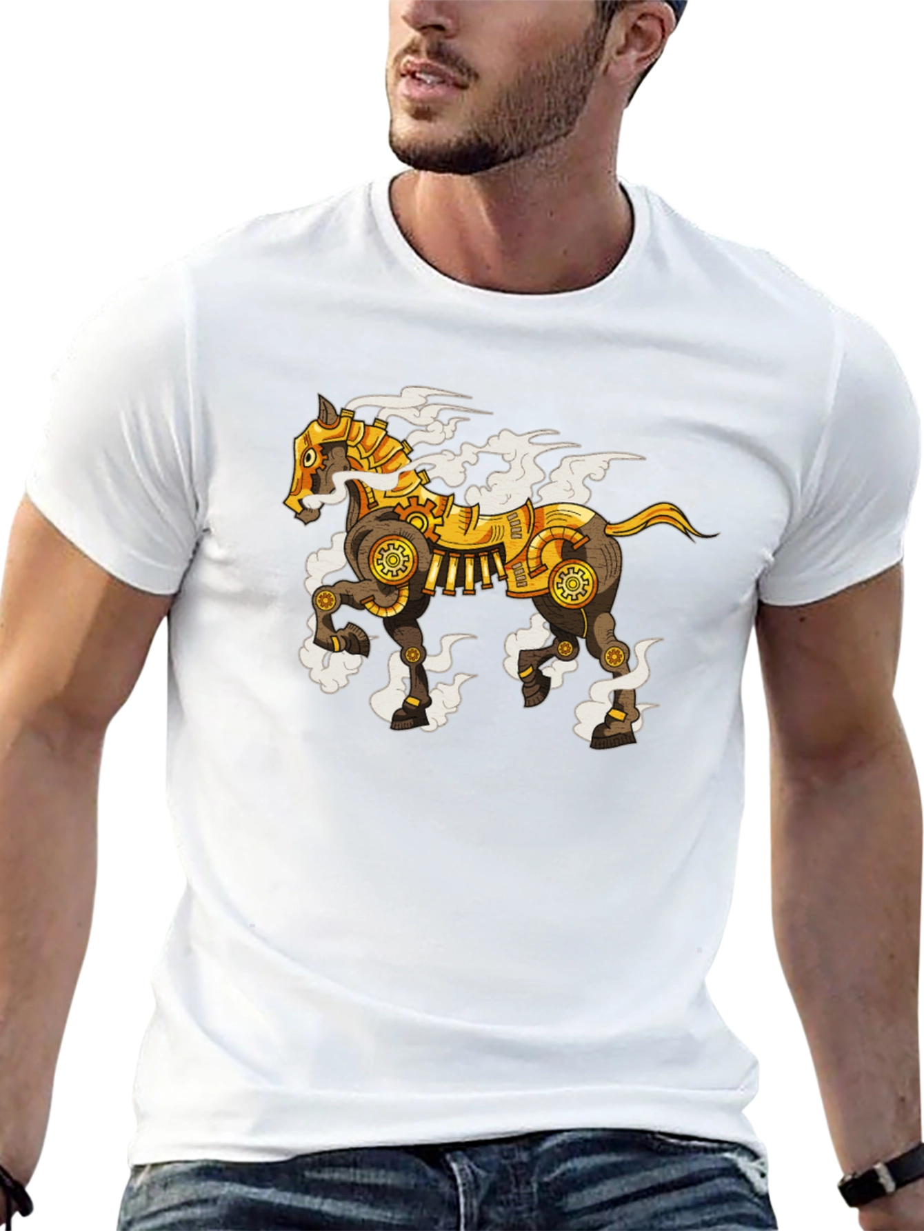Steampunk Horse Graphic T-Shirt - Unique Design