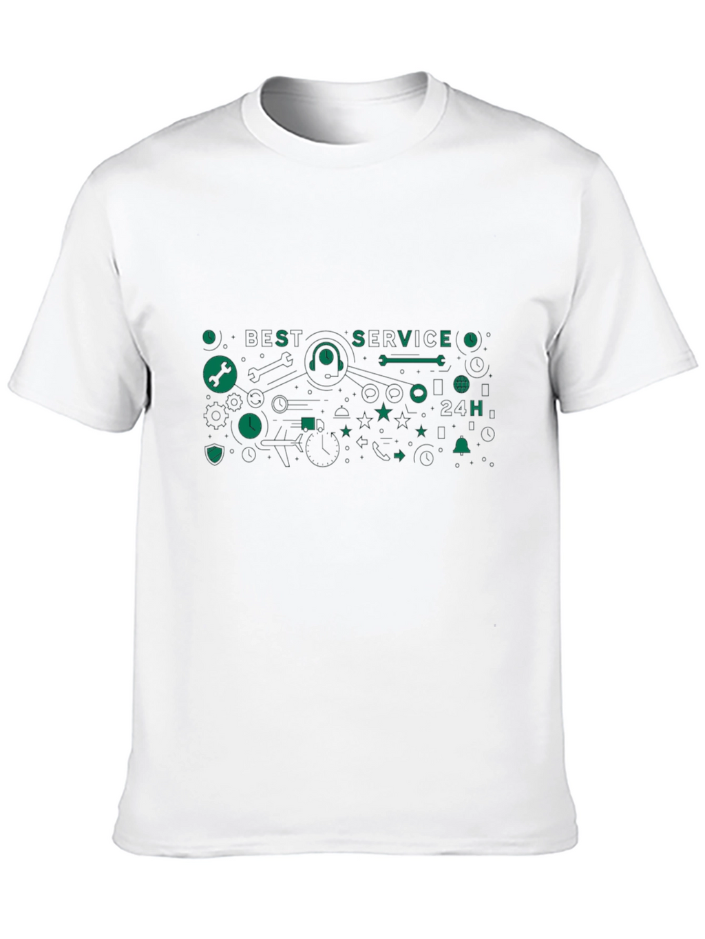 Best Service Graphic Tee - Black Cotton Blend