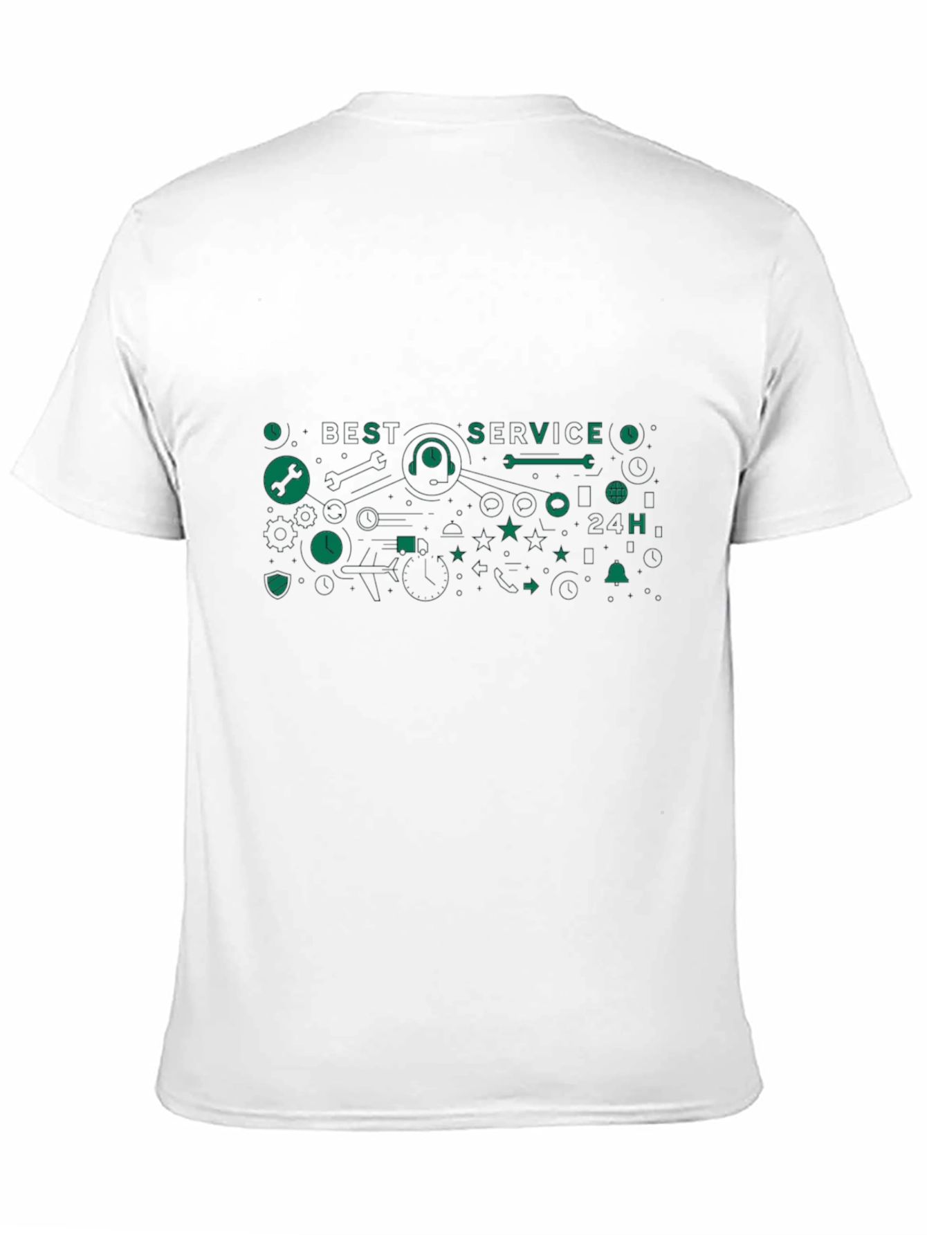 Best Service Graphic Tee - Black Cotton Blend
