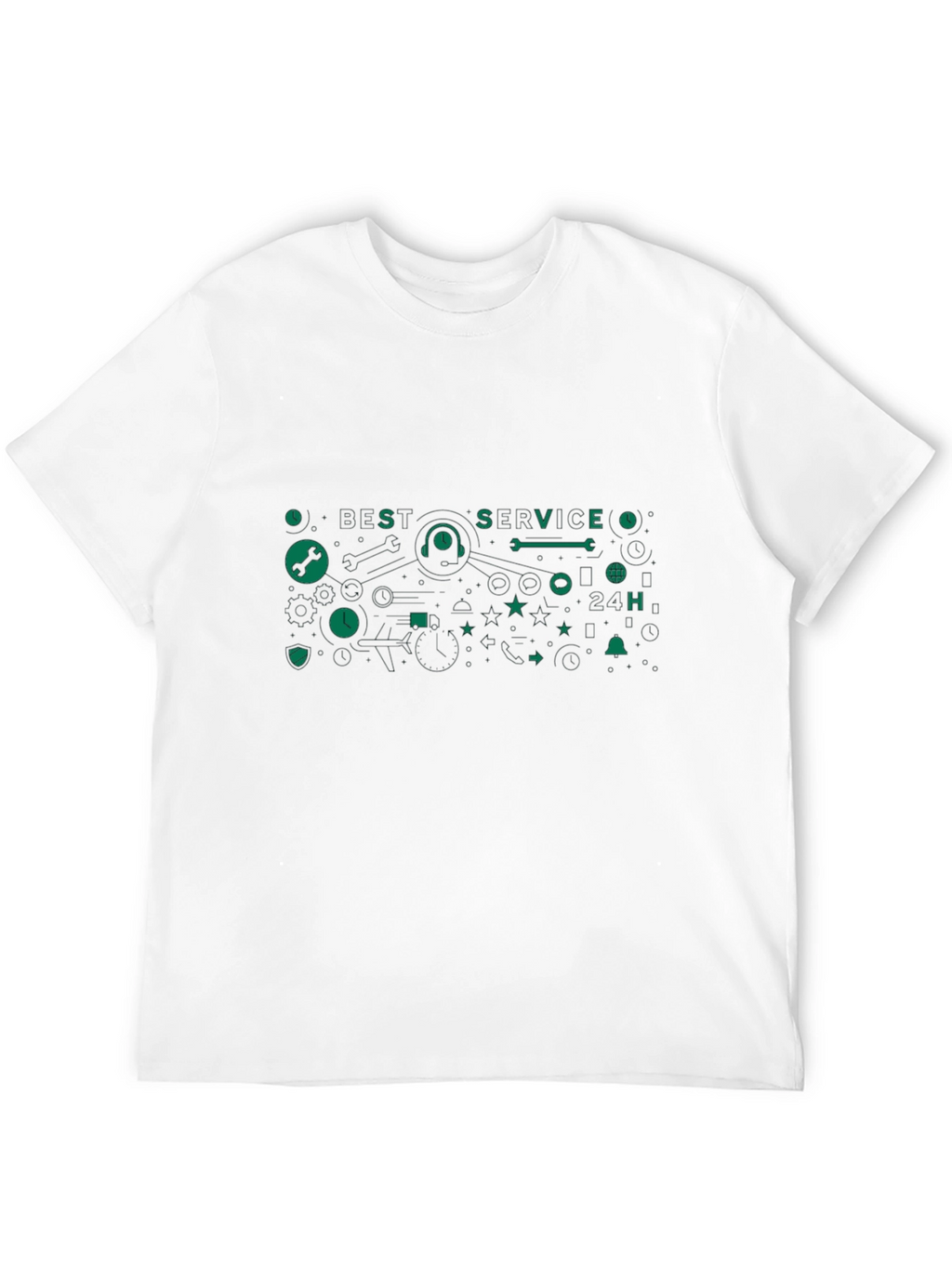 Best Service Graphic Tee - Black Cotton Blend