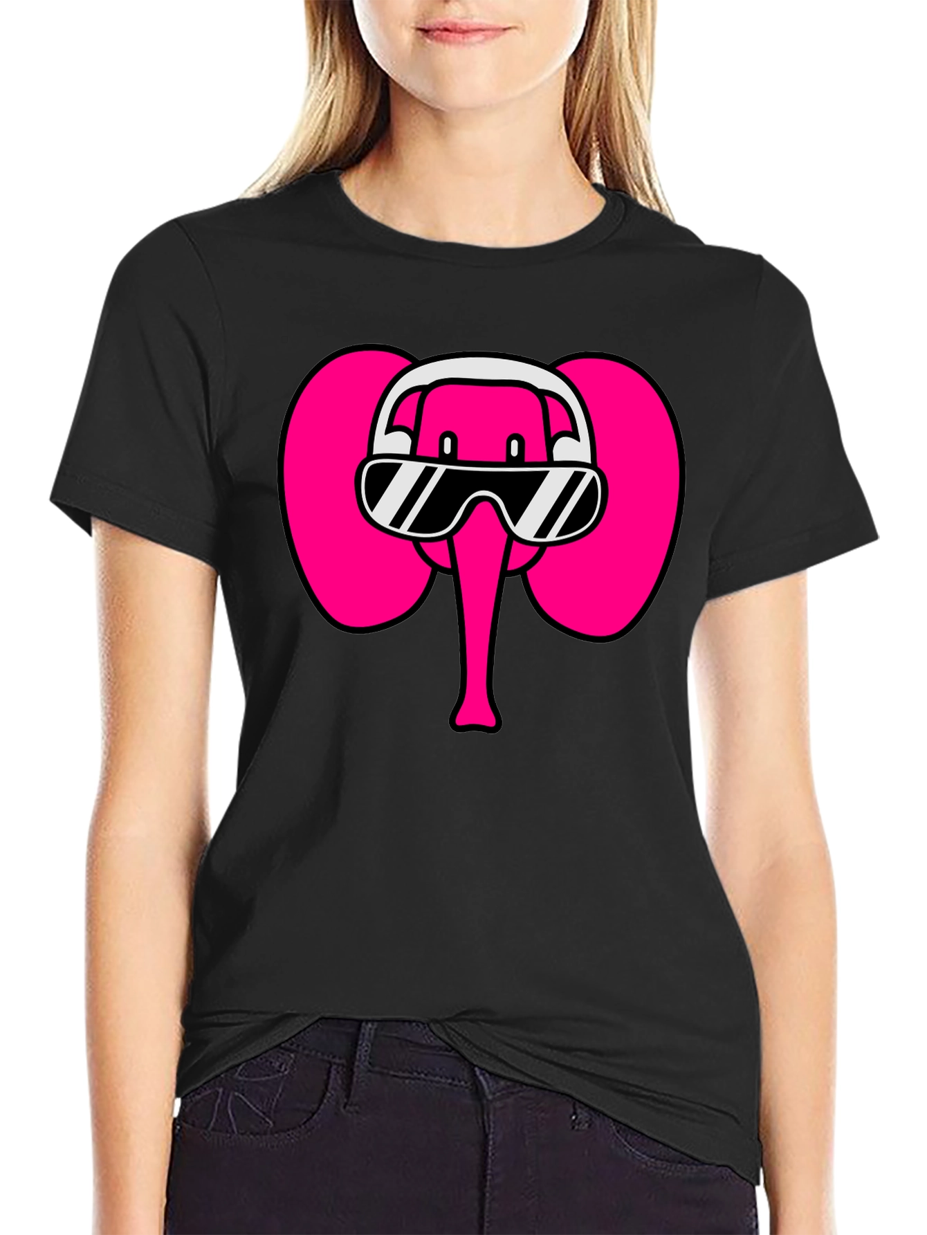 Cool Elephant T-Shirt: DJ Pink Elephant Tee