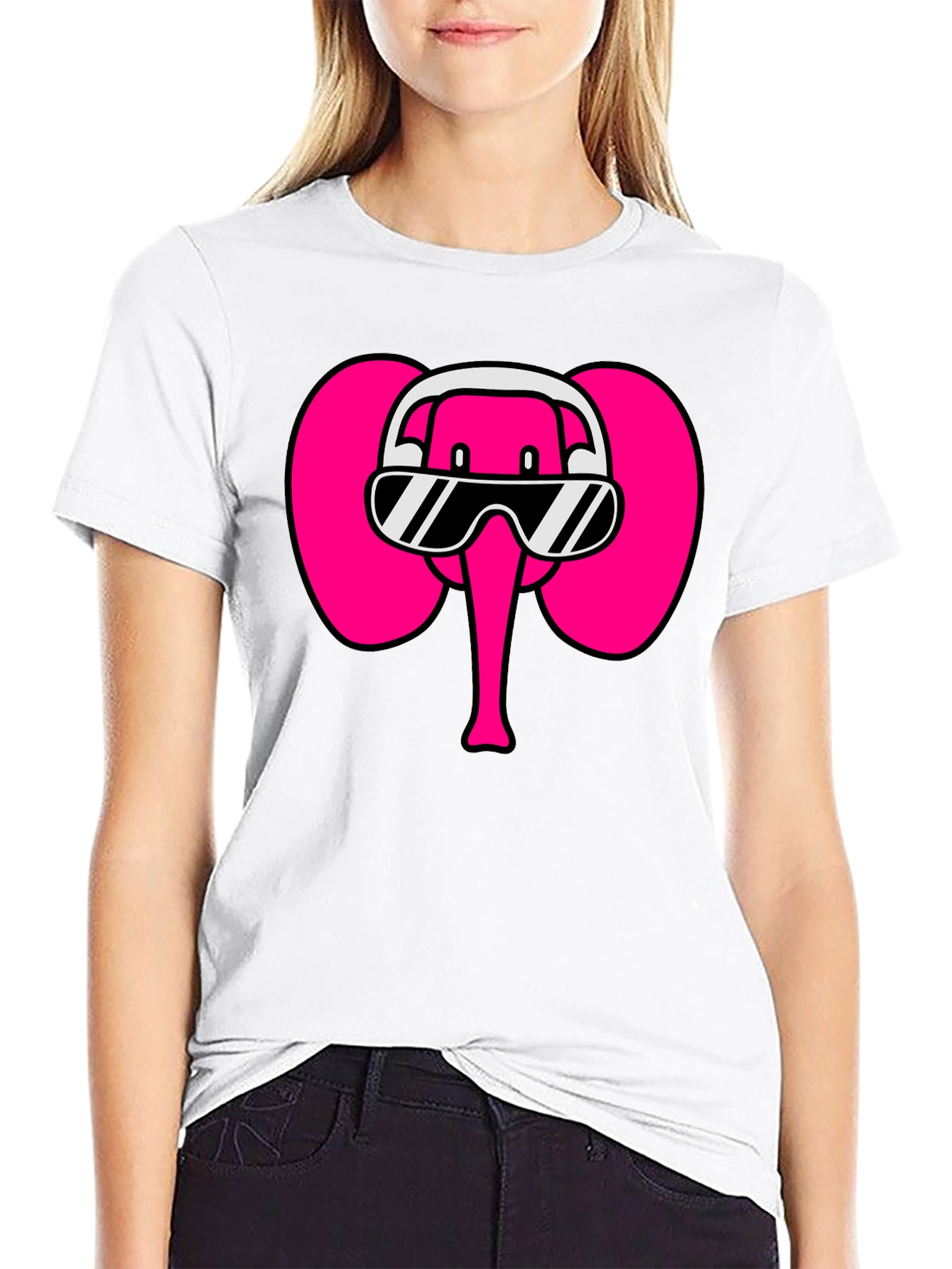 Cool Elephant T-Shirt: DJ Pink Elephant Tee