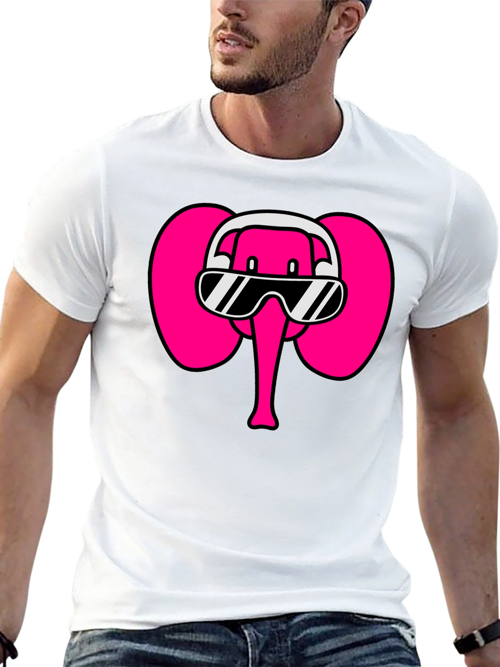 Cool Elephant T-Shirt: DJ Pink Elephant Tee