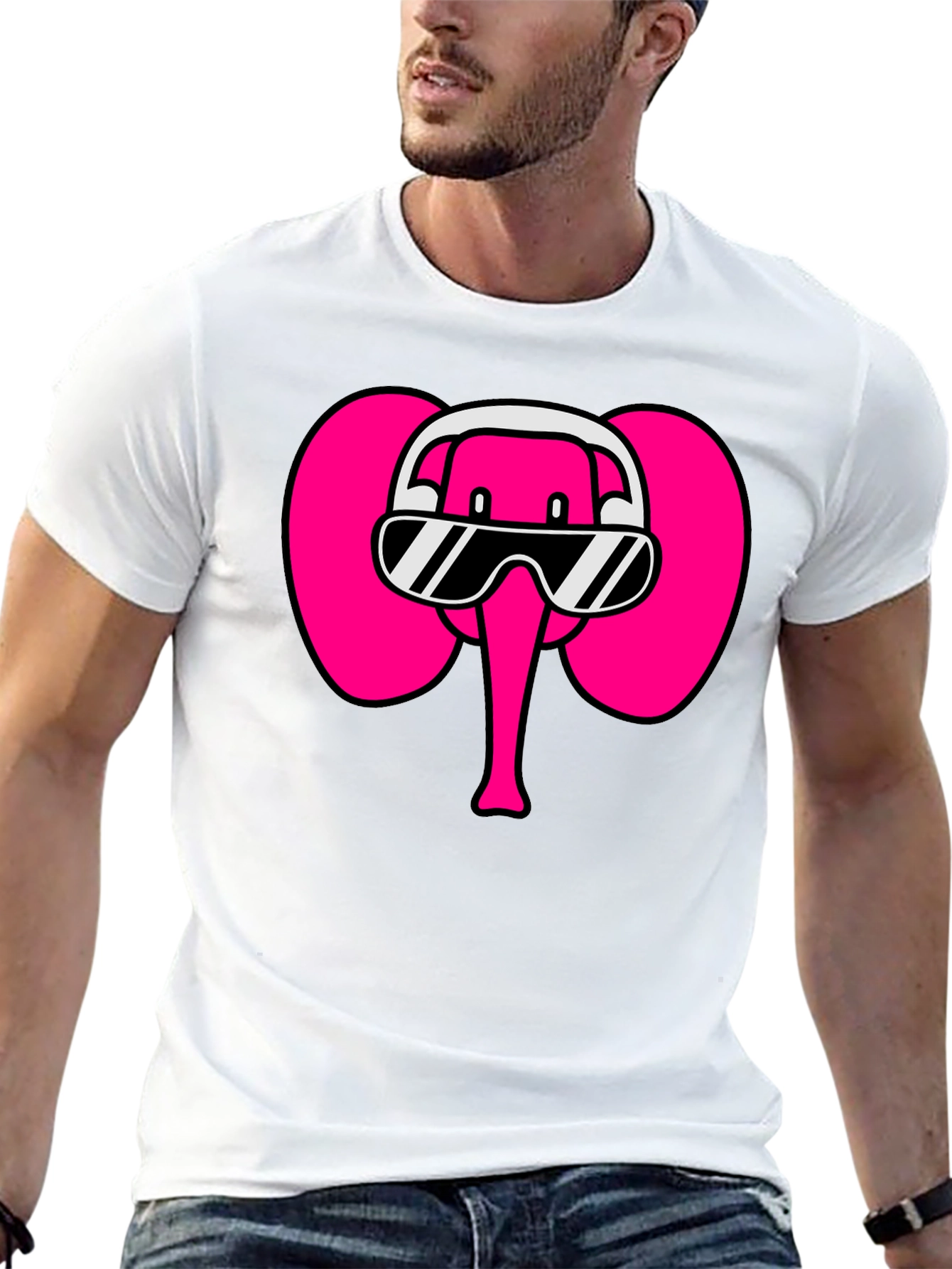 Cool Elephant T-Shirt: DJ Pink Elephant Tee